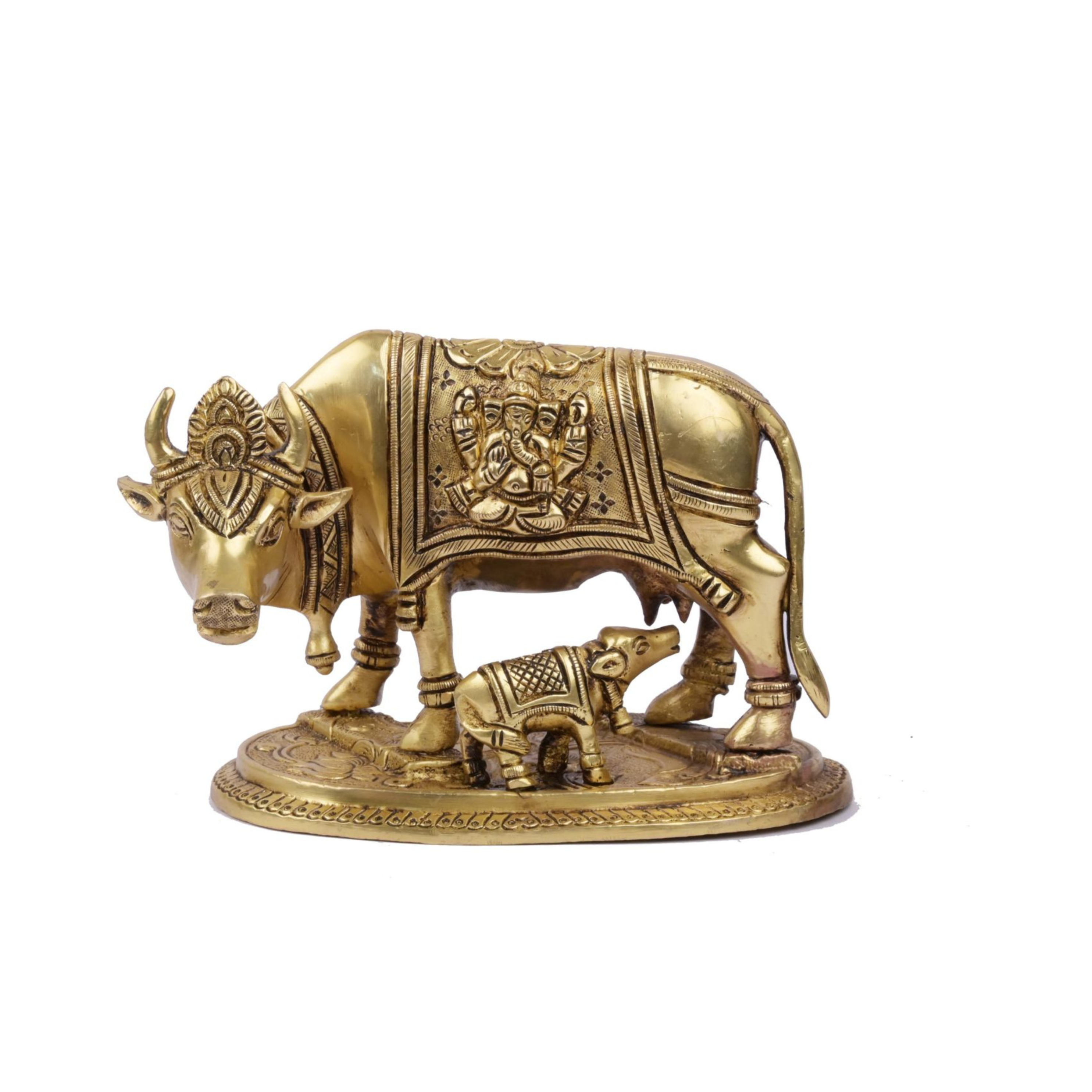Cow Calf Kamdhenu Cow and Calf Idol Showpiece #PIC-1501