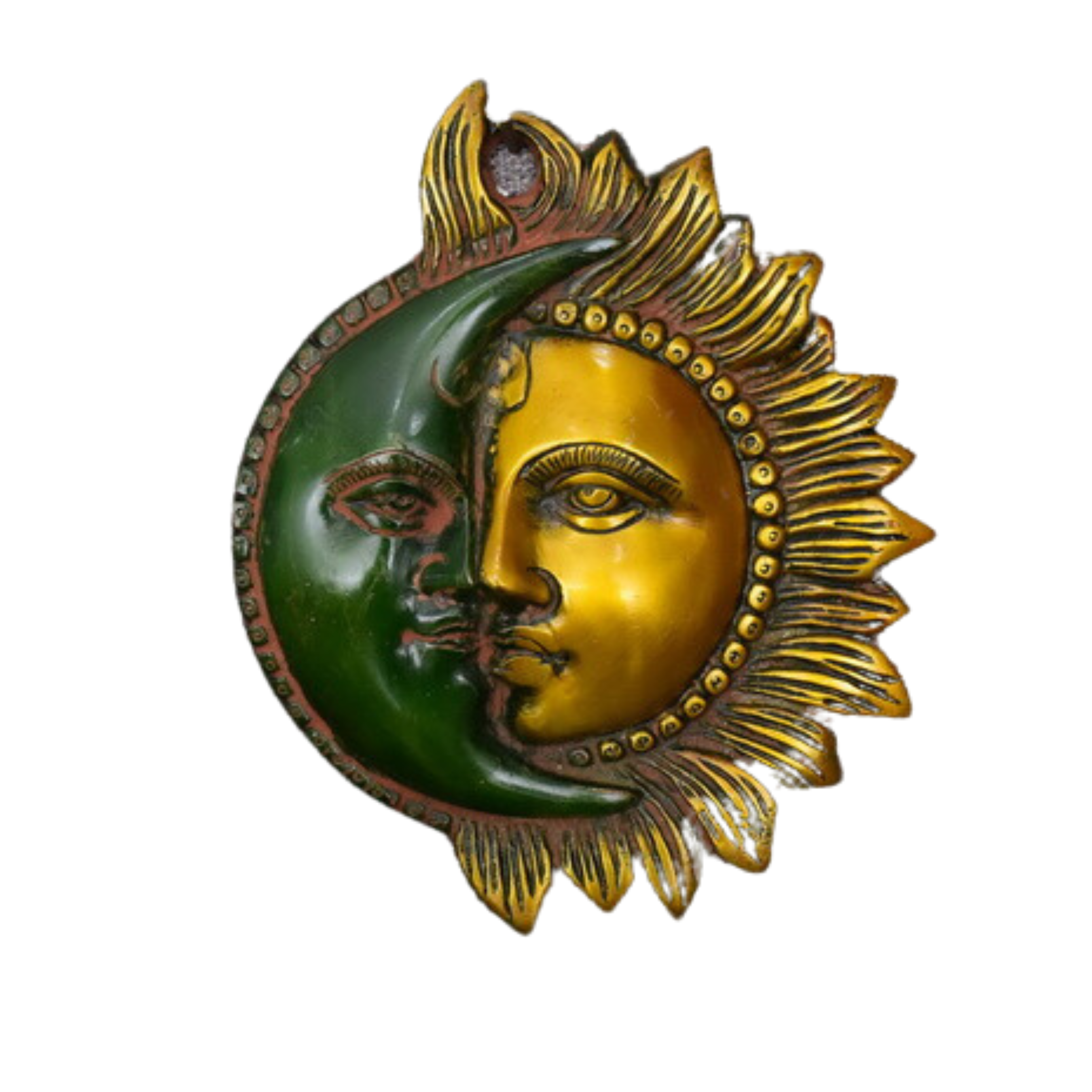 Sun Sculpture Metal Brass Wall Decor Sun Half Face #PISU-1603