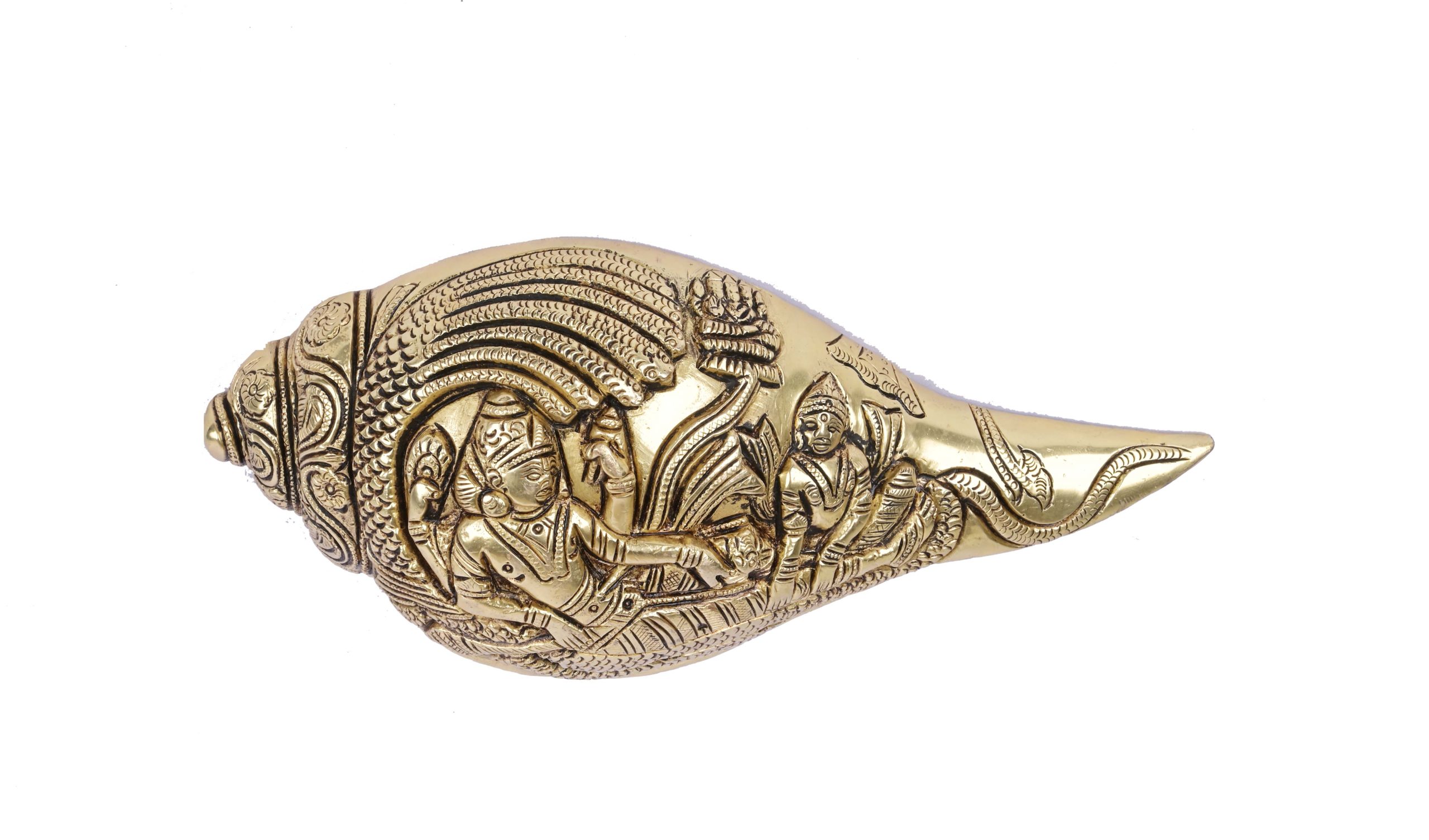Brass Super Fine Quality Load Vishnu Laxmi Half Sankhu #PISN-1803