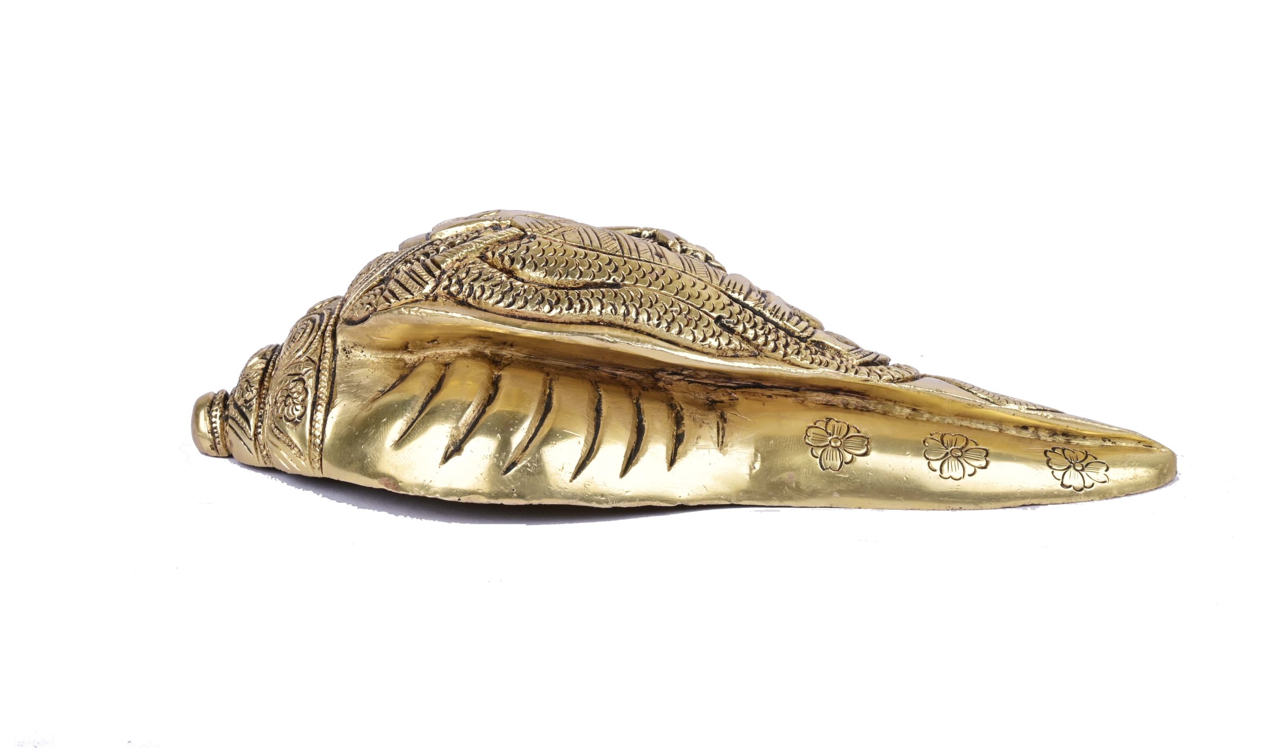Brass Super Fine Quality Load Vishnu Laxmi Half Sankhu #PISN-1803