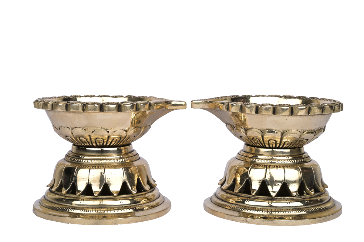 Brass Aarti Diya for Puja & loban Oil lamp Temple Decor #PIDY-2103