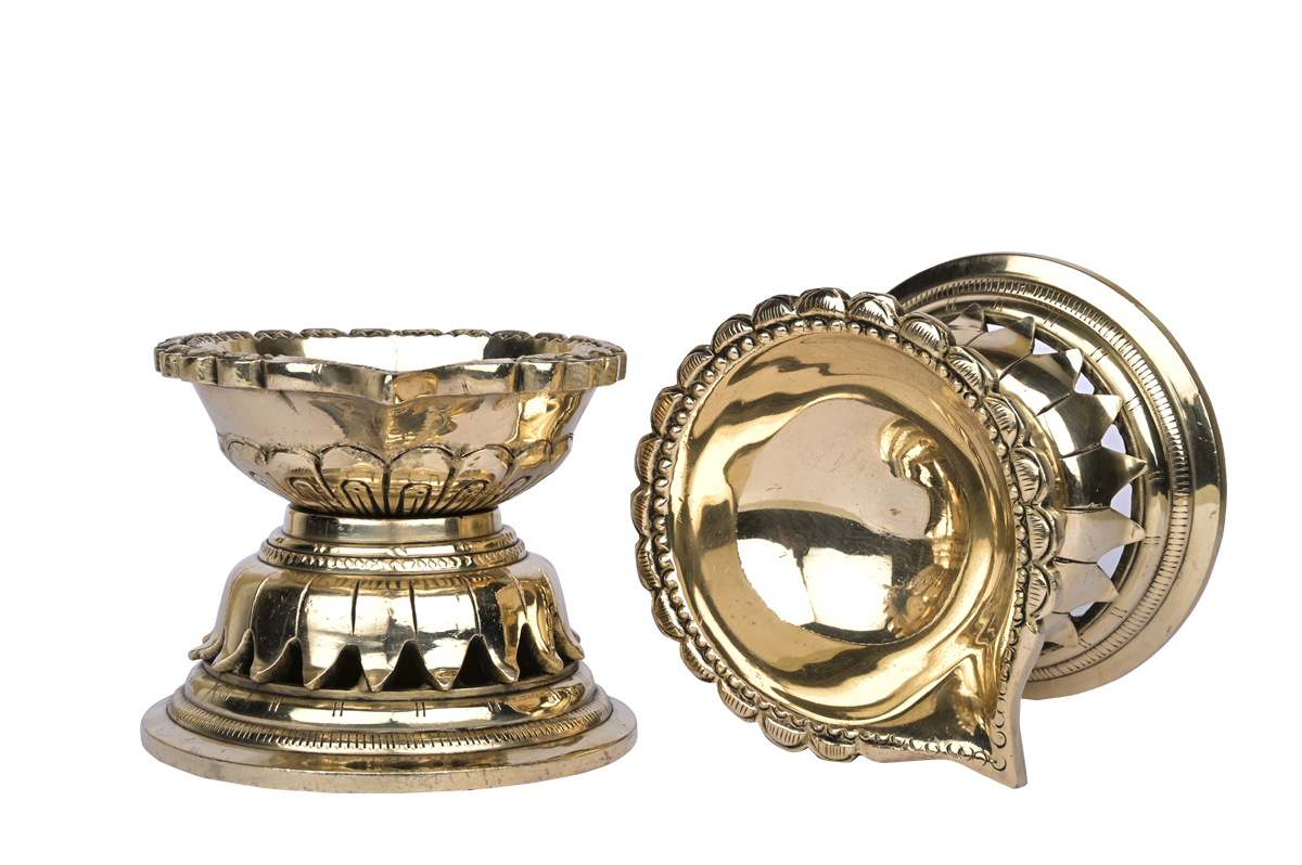 Brass Aarti Diya for Puja & loban Oil lamp Temple Decor #PIDY-2103