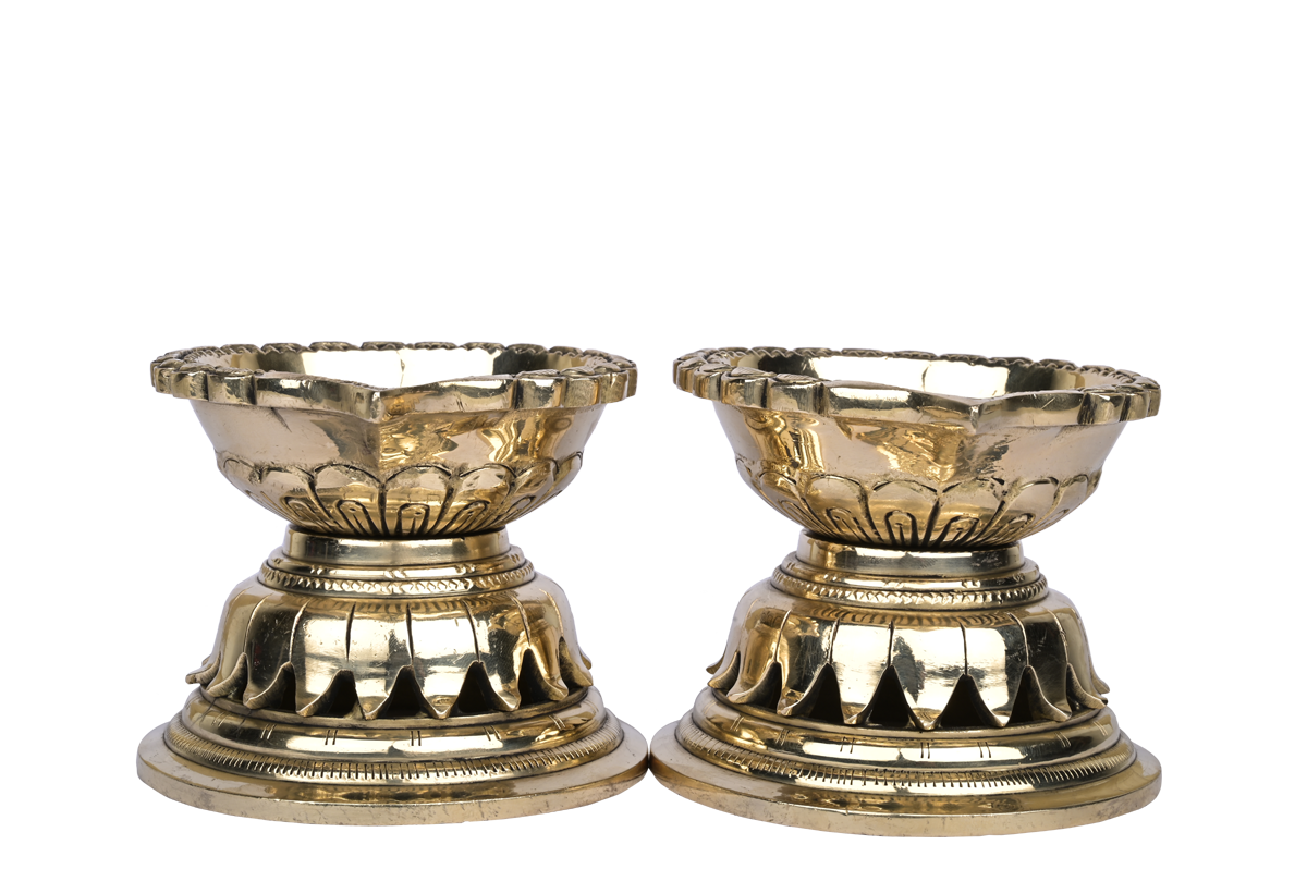 Brass Aarti Diya for Puja & loban Oil lamp Temple Decor #PIDY-2103