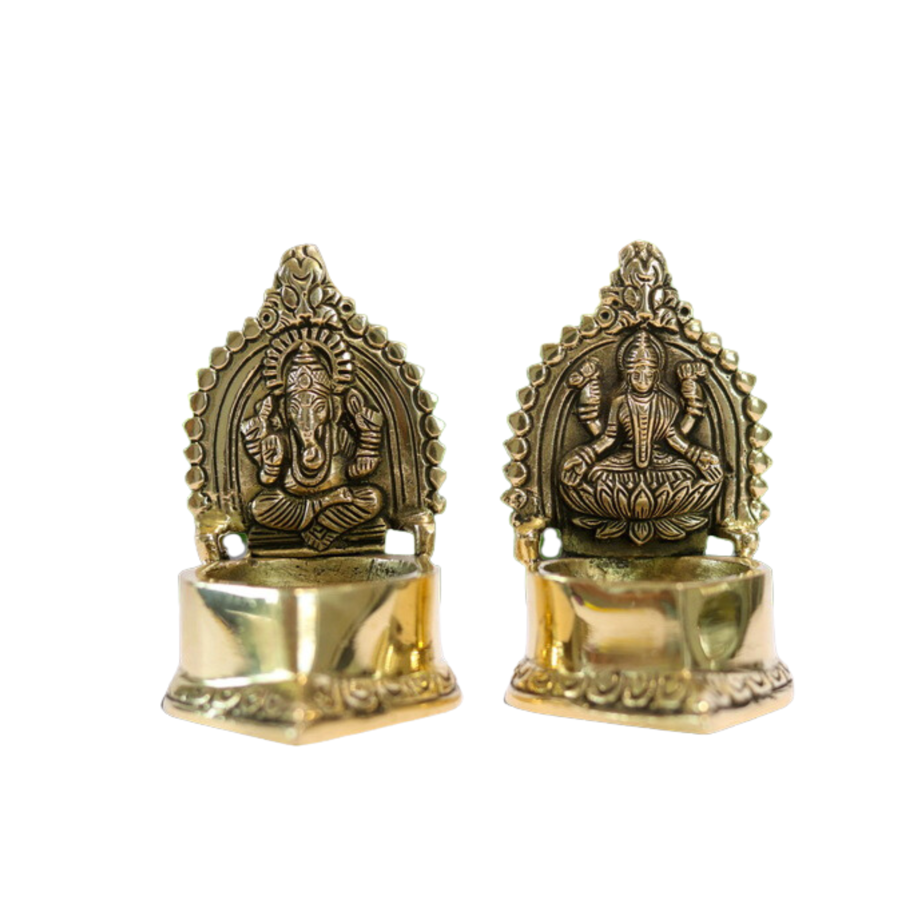 Brass Laxmi Ganesh Diya Statue #PIDY-2106