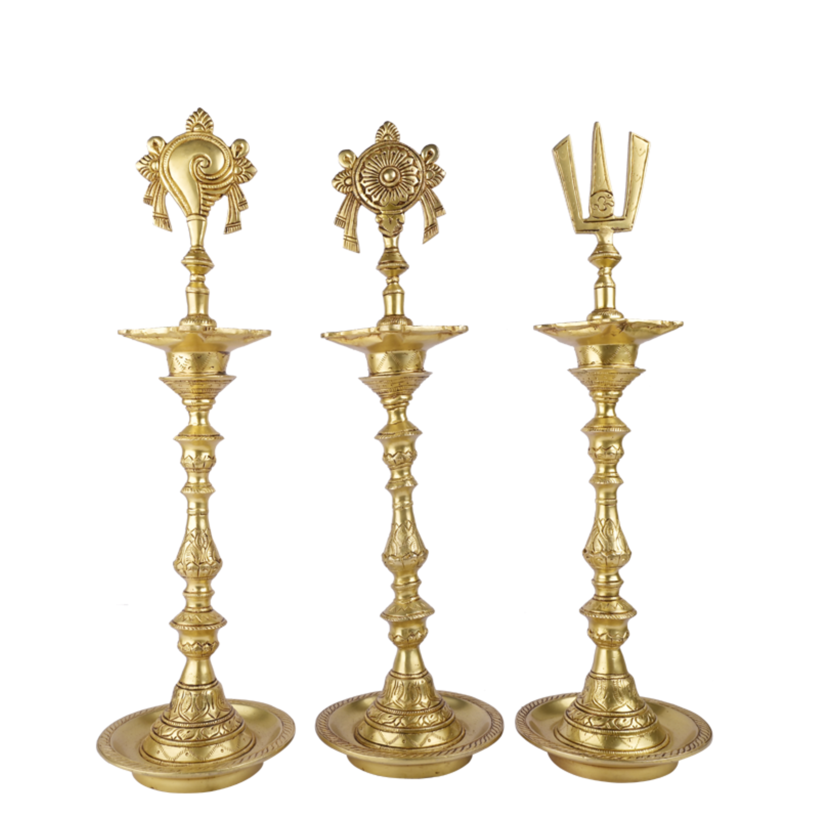 Lord Tirupati Bala ji Sankhu Chakra lamp in Brass Metal #PILP-2201