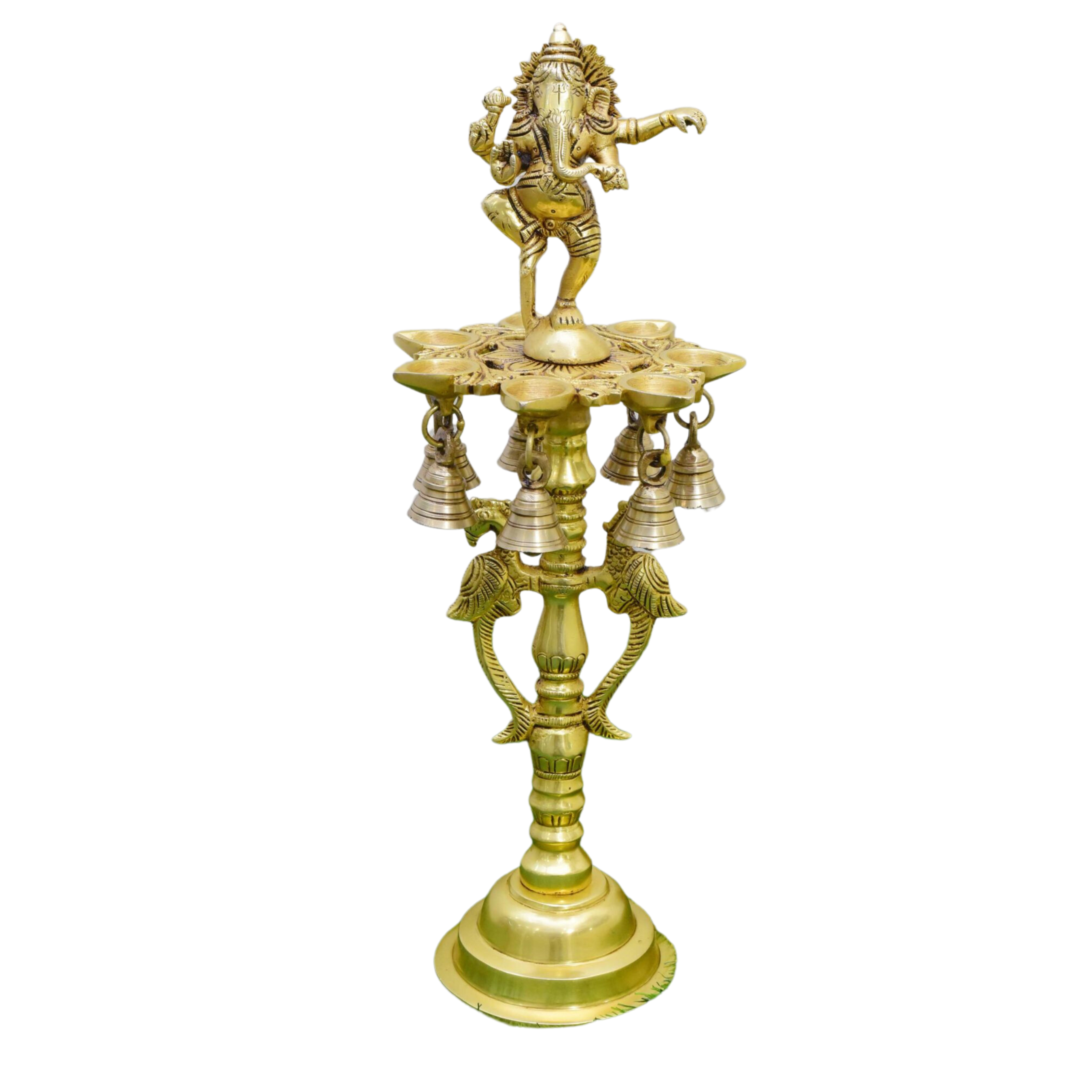 Brass lamp…with Ganesh and peacock #PILP-2205