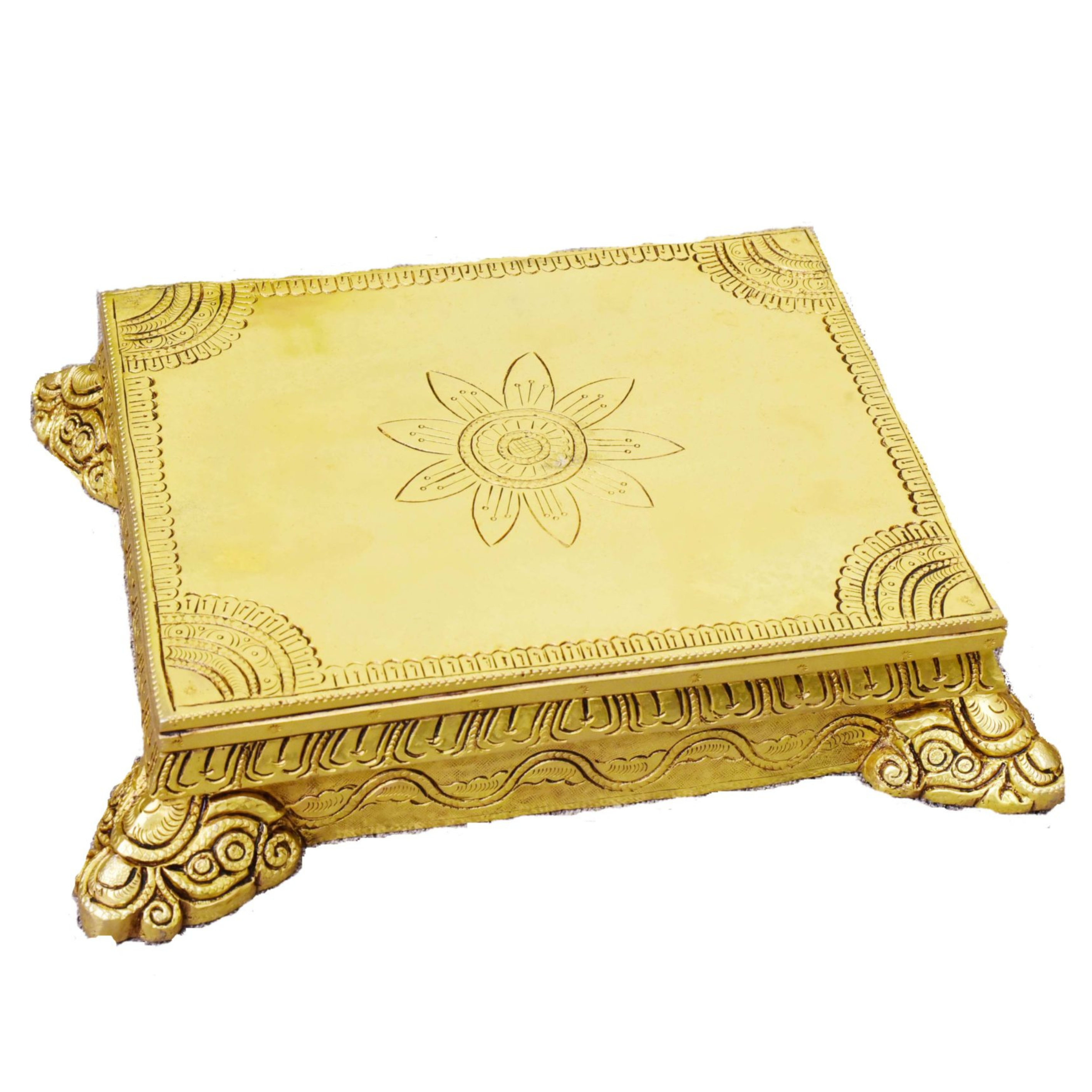 Brass Golden Chowki ..Super Finish #PICK-2402