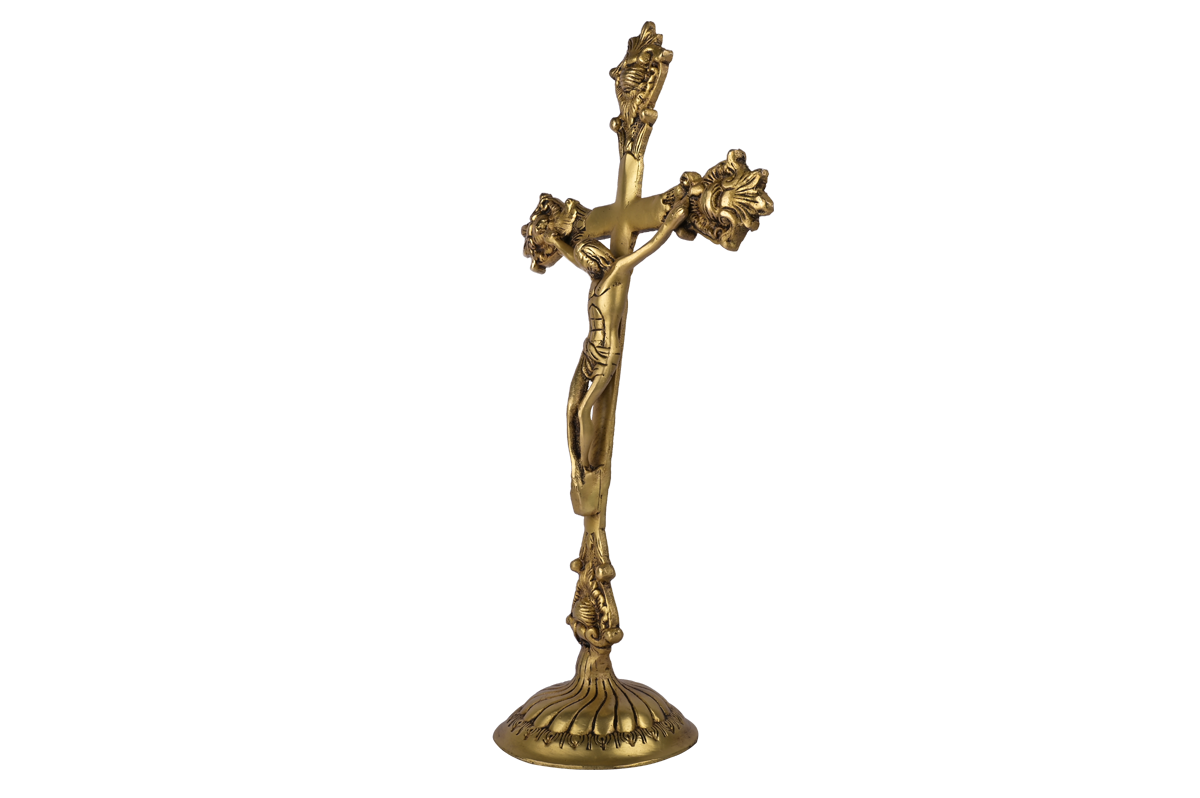 Christian God Jesus Christ Brass Cross Plated #PISS-2654