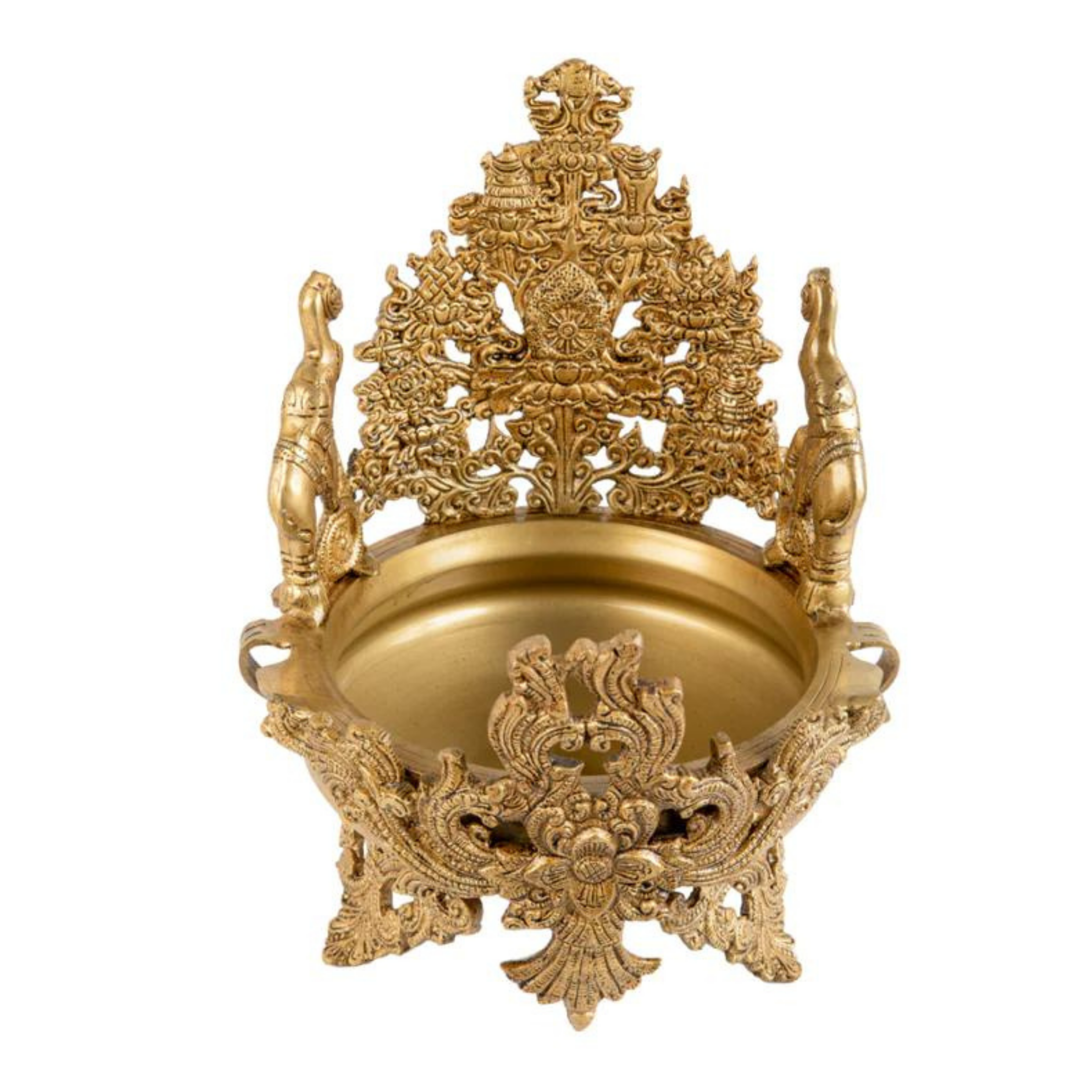 Brass Twin Elephant Urli #PIU-5009