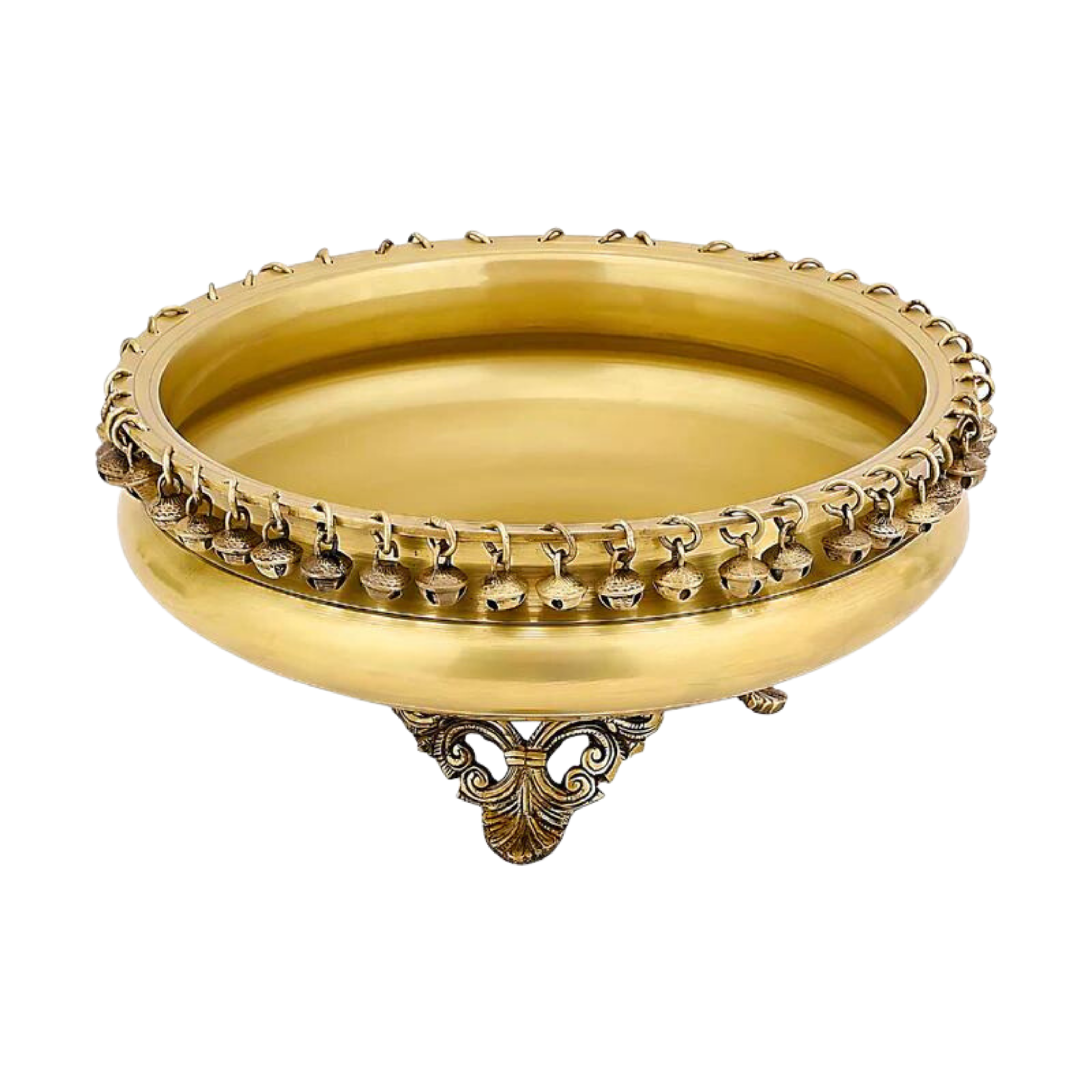 Brass Urli Bowl with Bells Traditional #PIU-5010