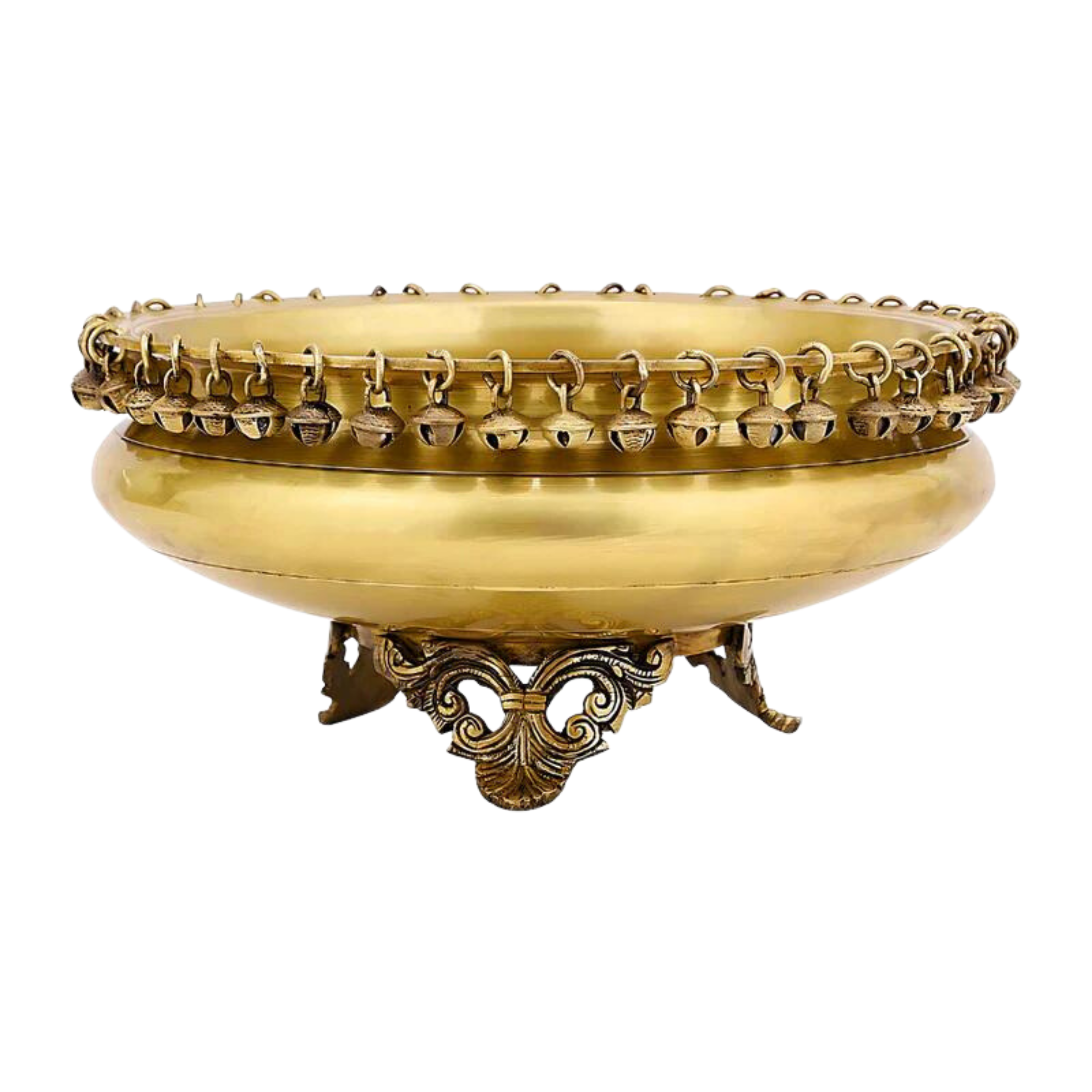 Brass Urli Bowl with Bells Traditional #PIU-5010
