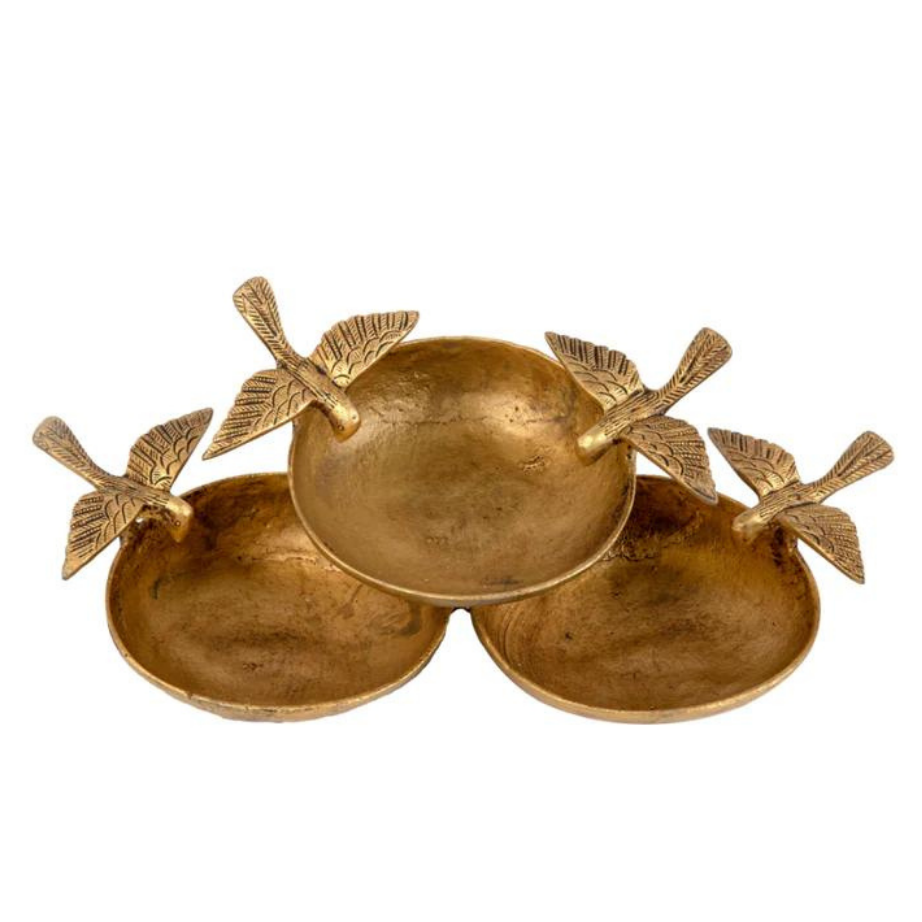 Art Brass Bird 3 Urli Design #PIU-5014