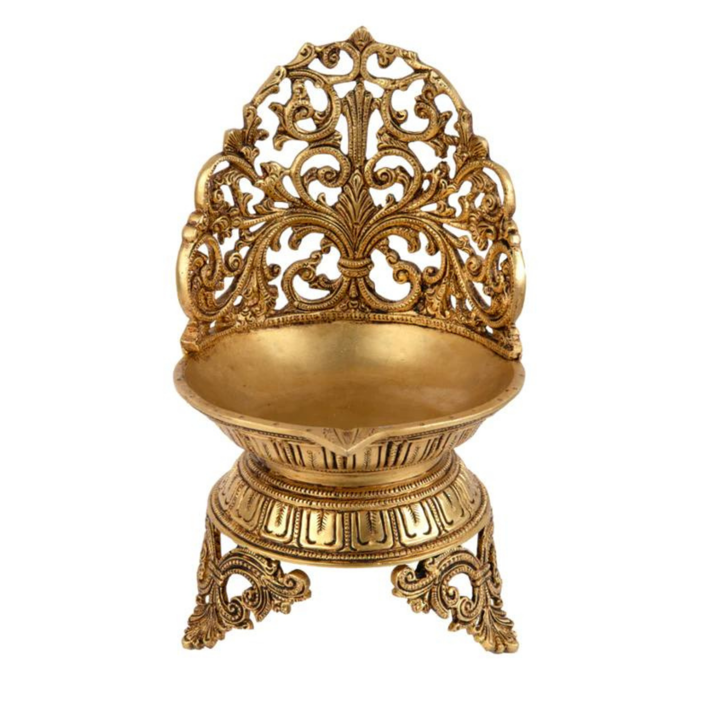 Brass Big Urli With Stand Ethnic Design #PIU-5015