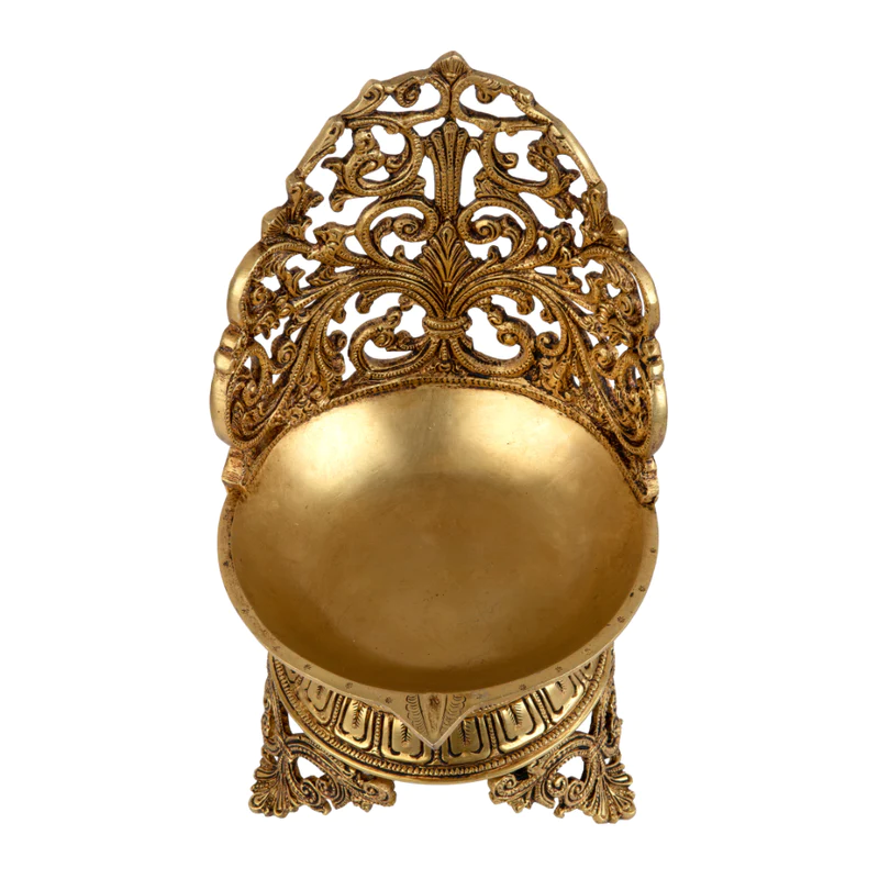 Brass Big Urli With Stand Ethnic Design #PIU-5015