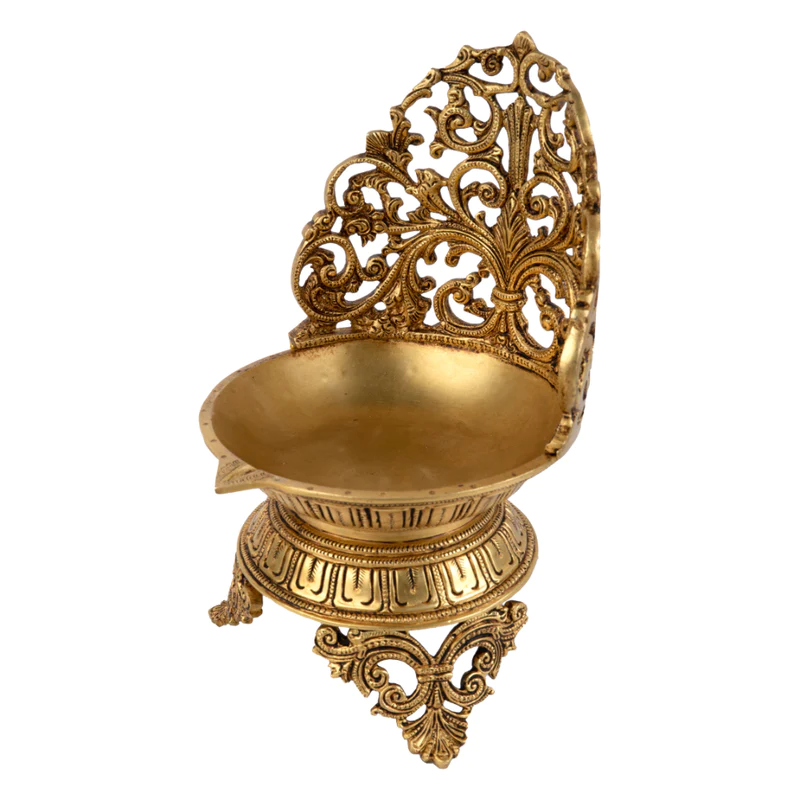 Brass Big Urli With Stand Ethnic Design #PIU-5015