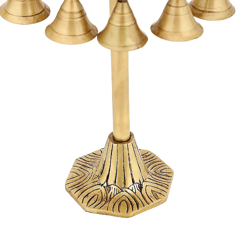  Brass Urli Bowl with Bells Ethnic Design Uruli Pot for Home Decor #PIU-5017