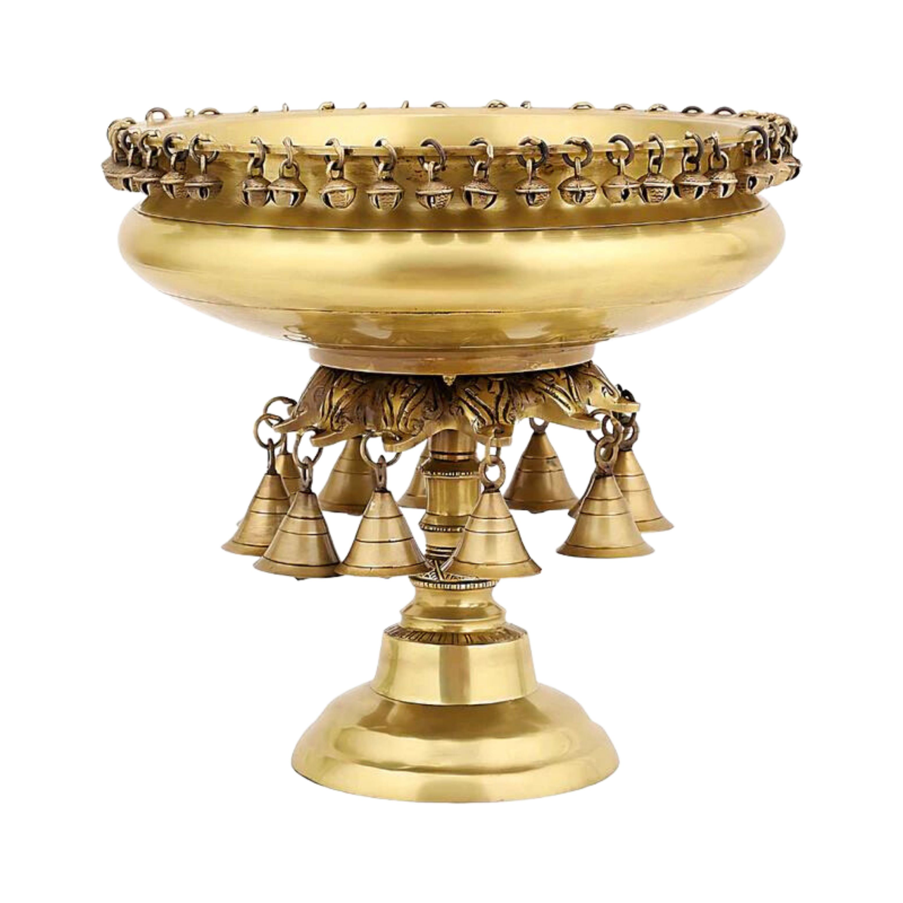  Brass Urli Bowl with Bells Ethnic #PIU-5018