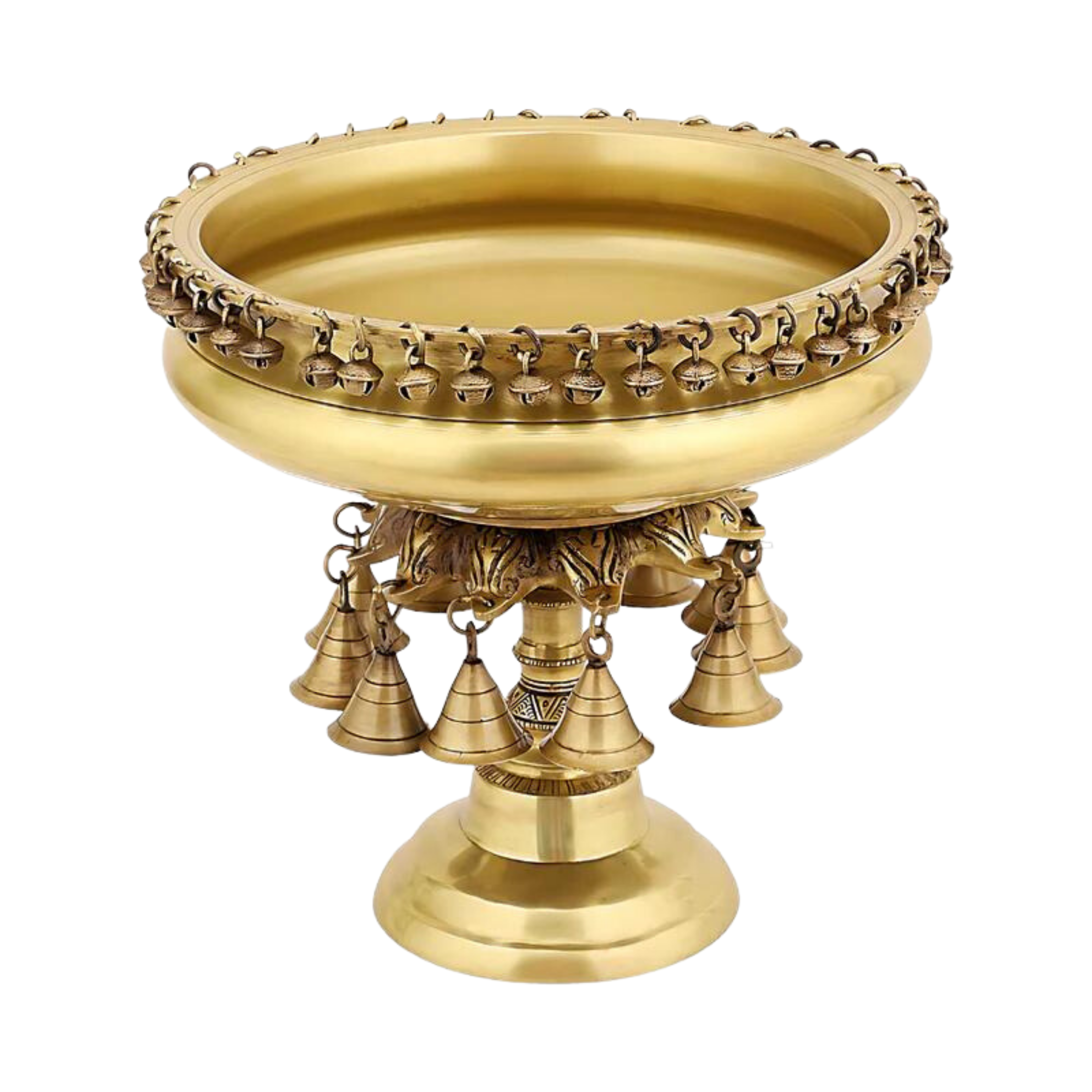  Brass Urli Bowl with Bells Ethnic #PIU-5018