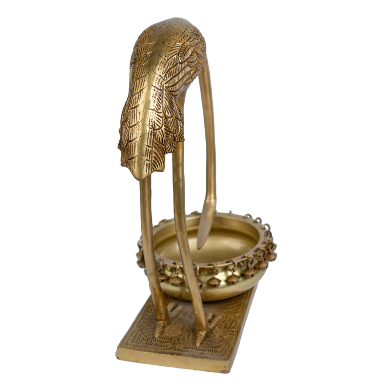 Brass Crane Bird Urli Bowl #PIU-5023
