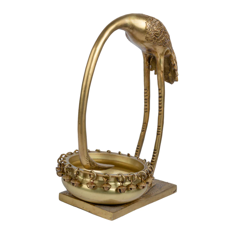 Brass Crane Bird Urli Bowl #PIU-5023