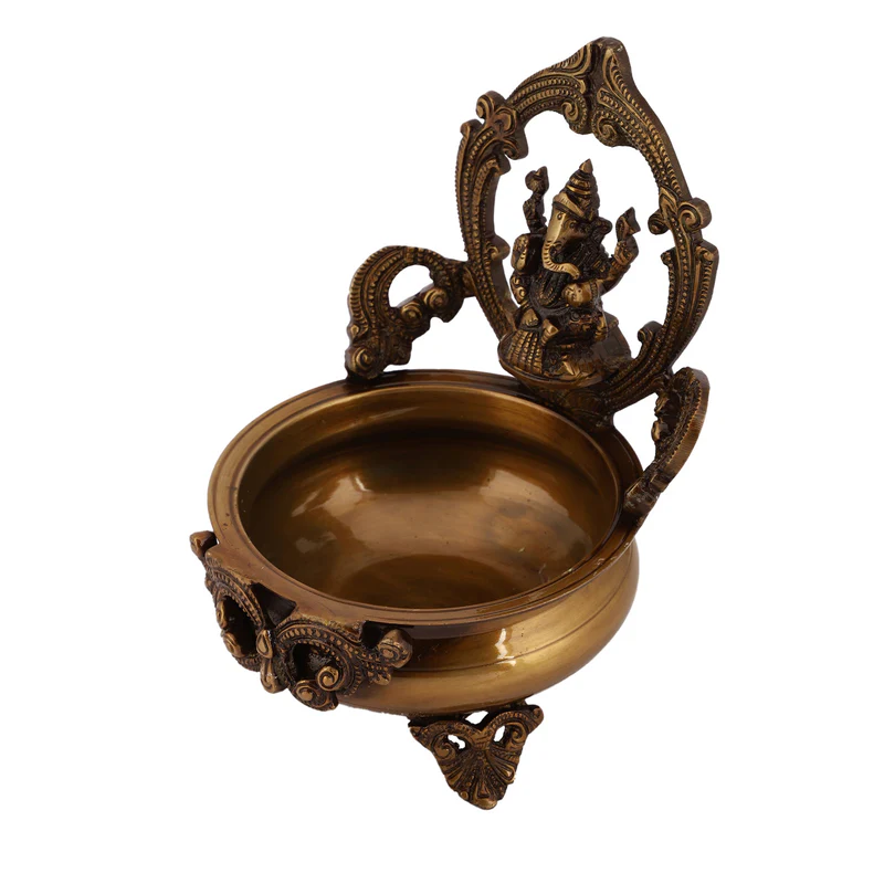  Brass Urli Bowl Ganesh Ji Dark #PIU-5028