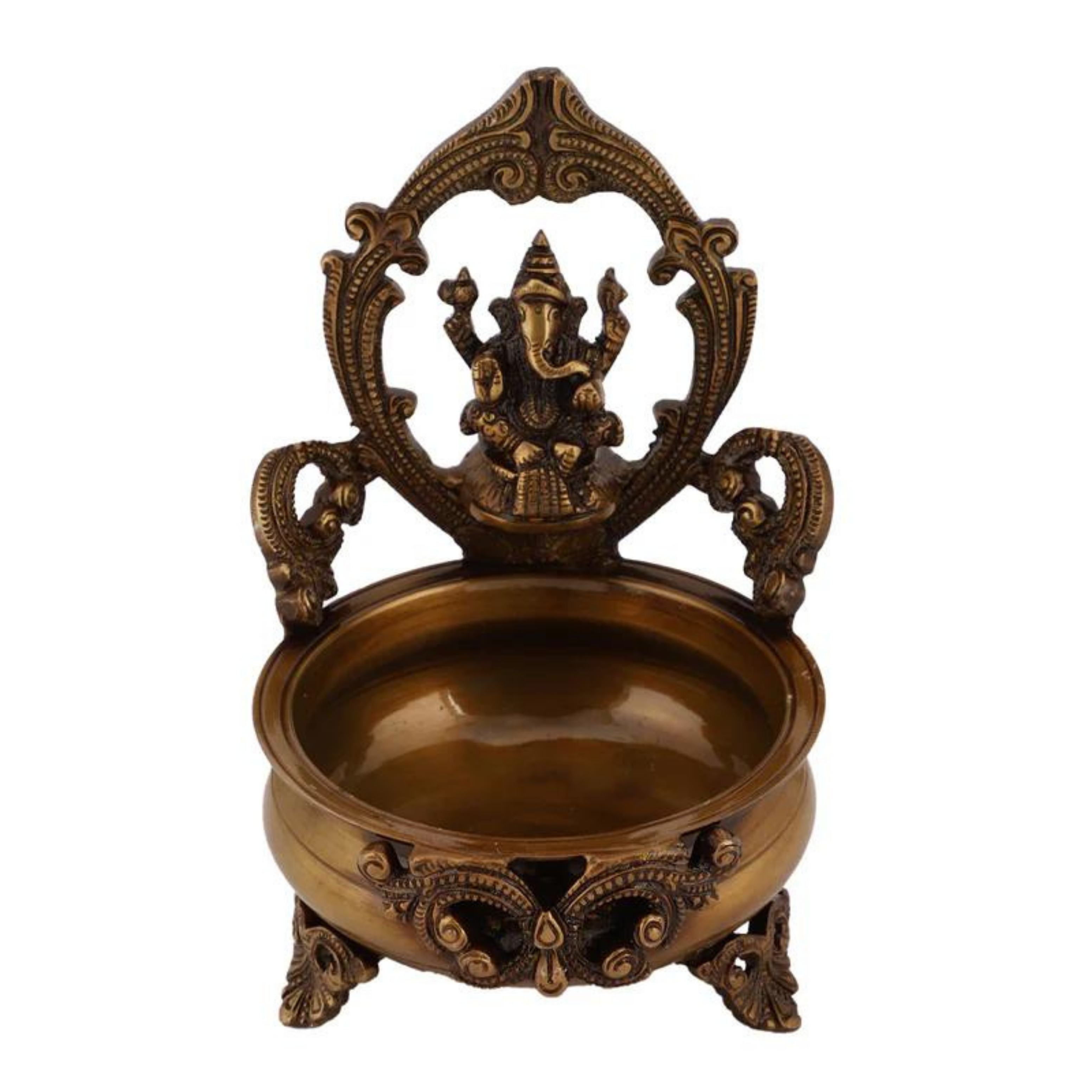  Brass Urli Bowl Ganesh Ji Dark #PIU-5028