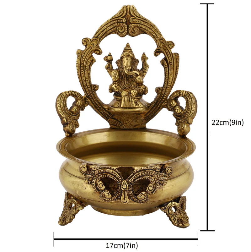 Brass Urli Bowl Ganesh Ji Light #PIU-5029
