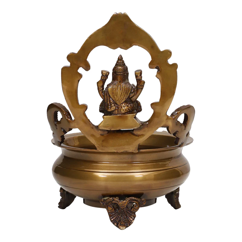 Brass Urli Bowl Lakshmi Ji dark #PIU-5030