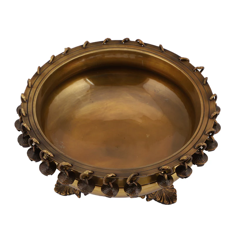 Brass Urli Bowl 8in Dark #PIU-5031