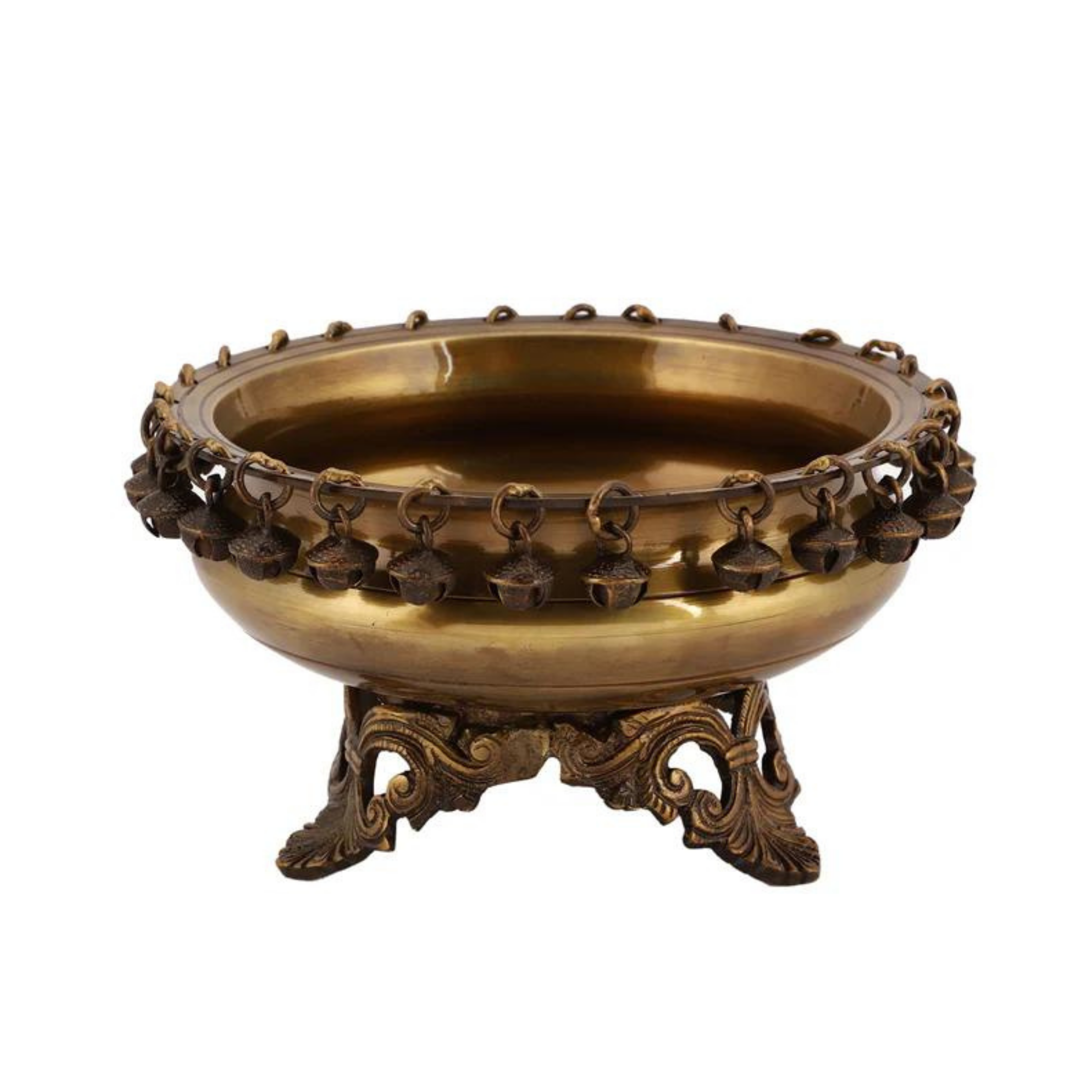 Brass Urli Bowl 8in Dark #PIU-5031