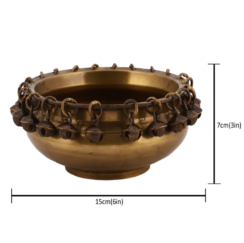 Brass Urli Bowl 6in Dark #PIU-5033