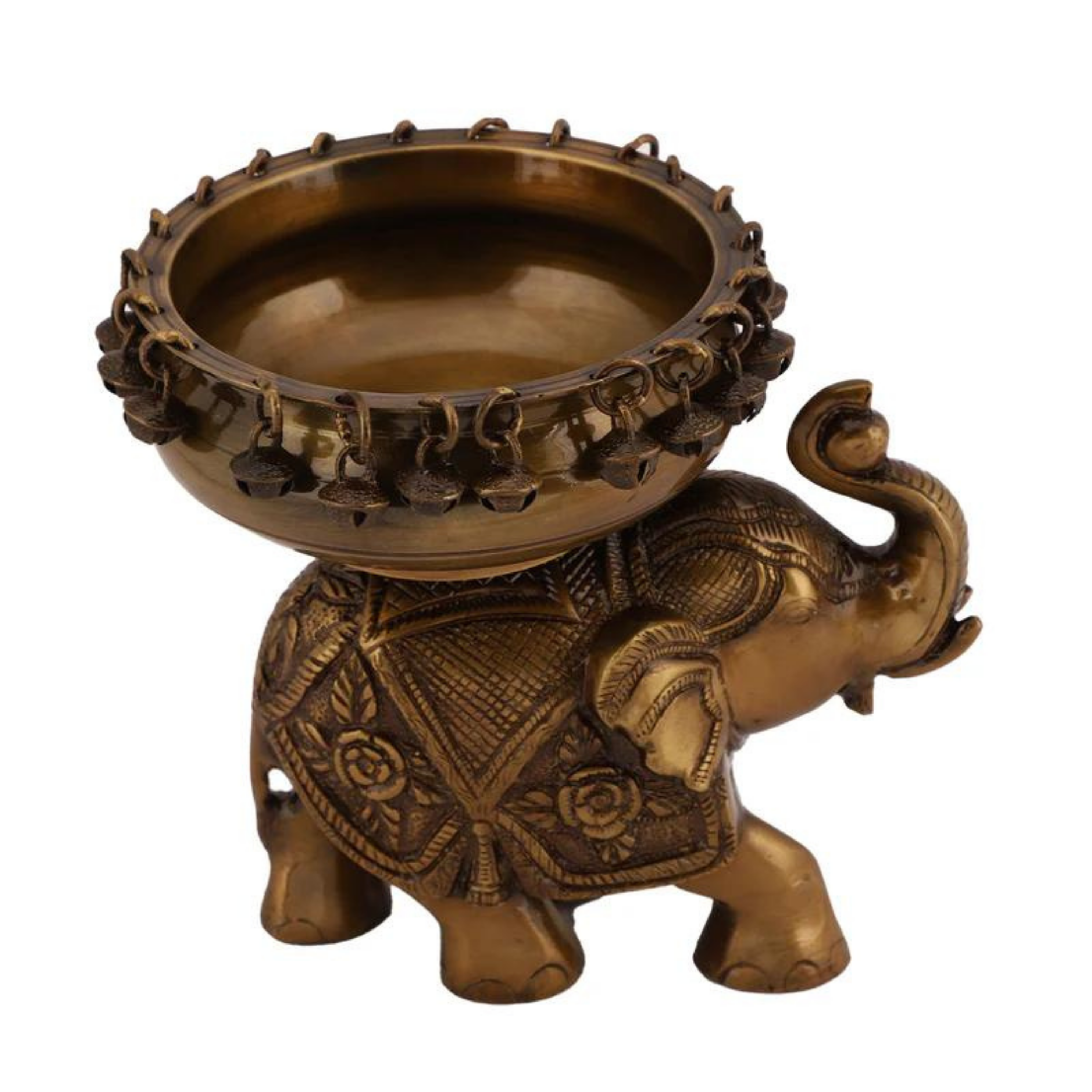 Brass Elephant Urli Dark #PIU-5034