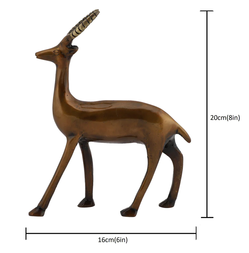 Vintage Standing Deer Brass Showpiece #PIAS-11260
