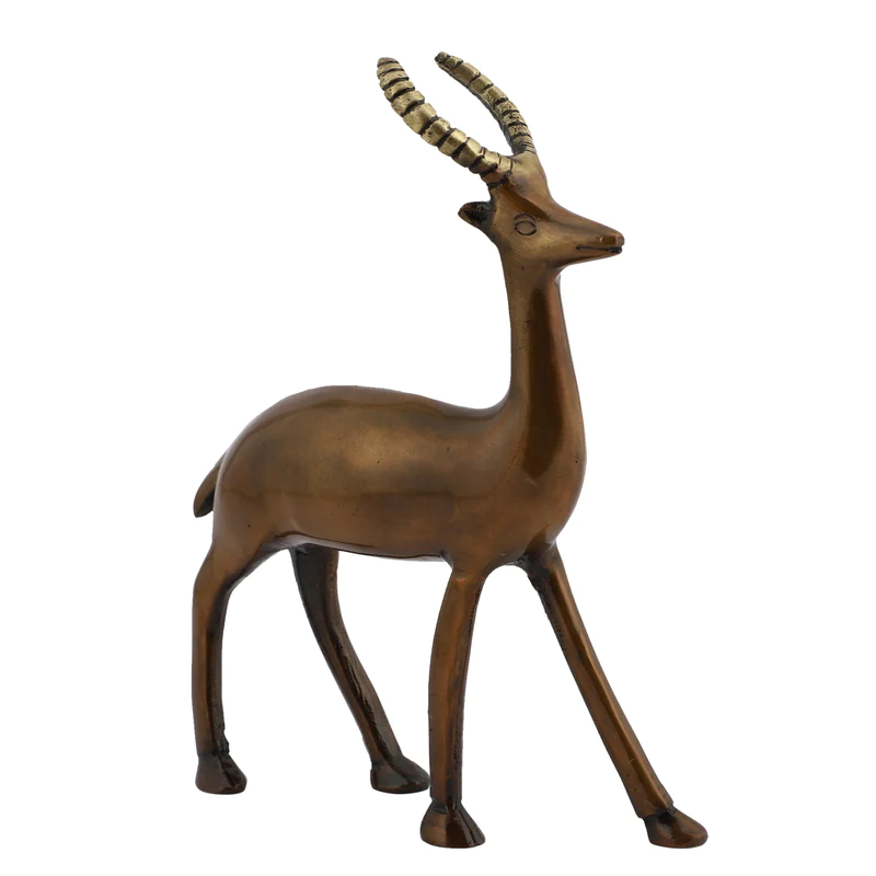 Vintage Standing Deer Brass Showpiece #PIAS-11260