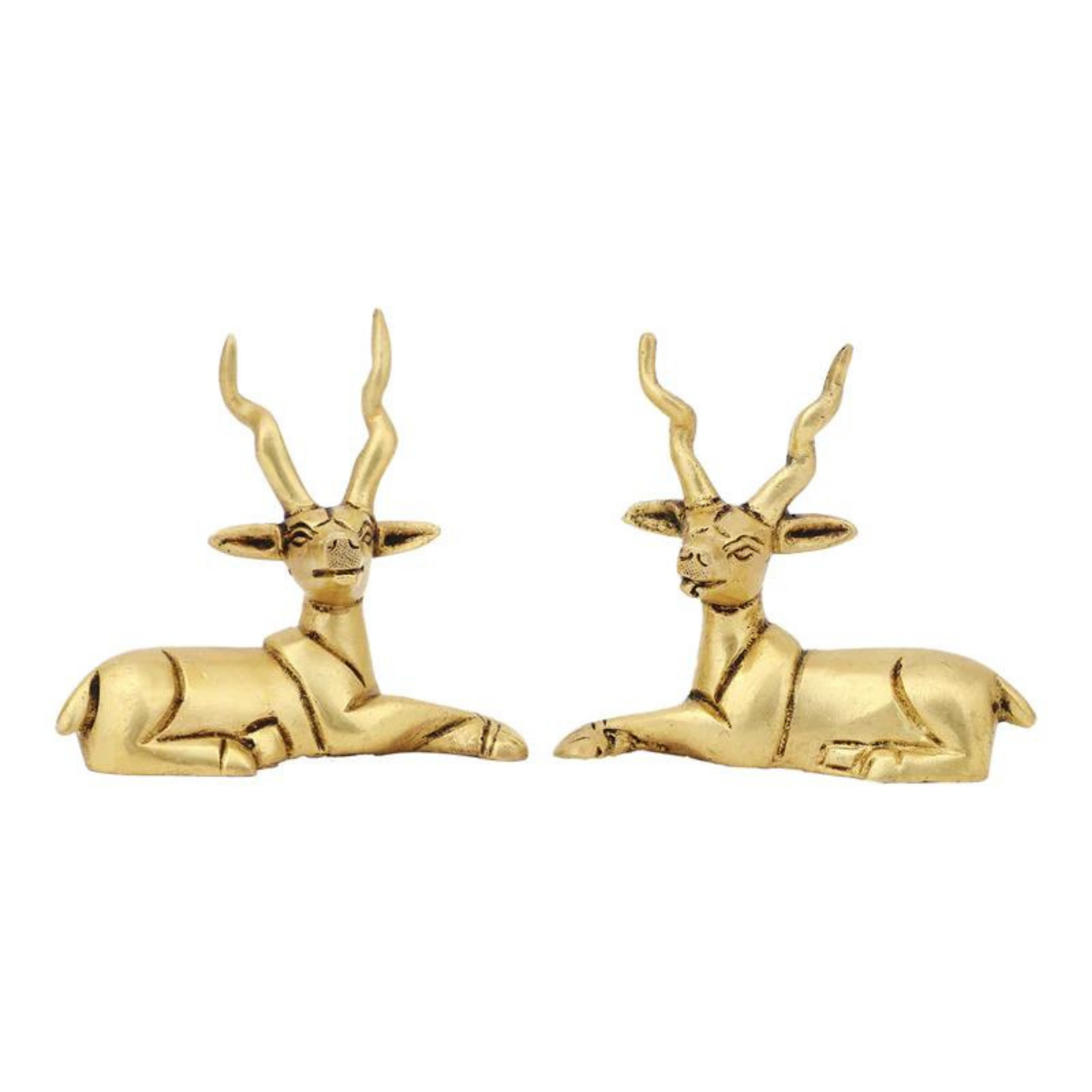 Brass Deer Statue (Small Pair) #PIAS-11261