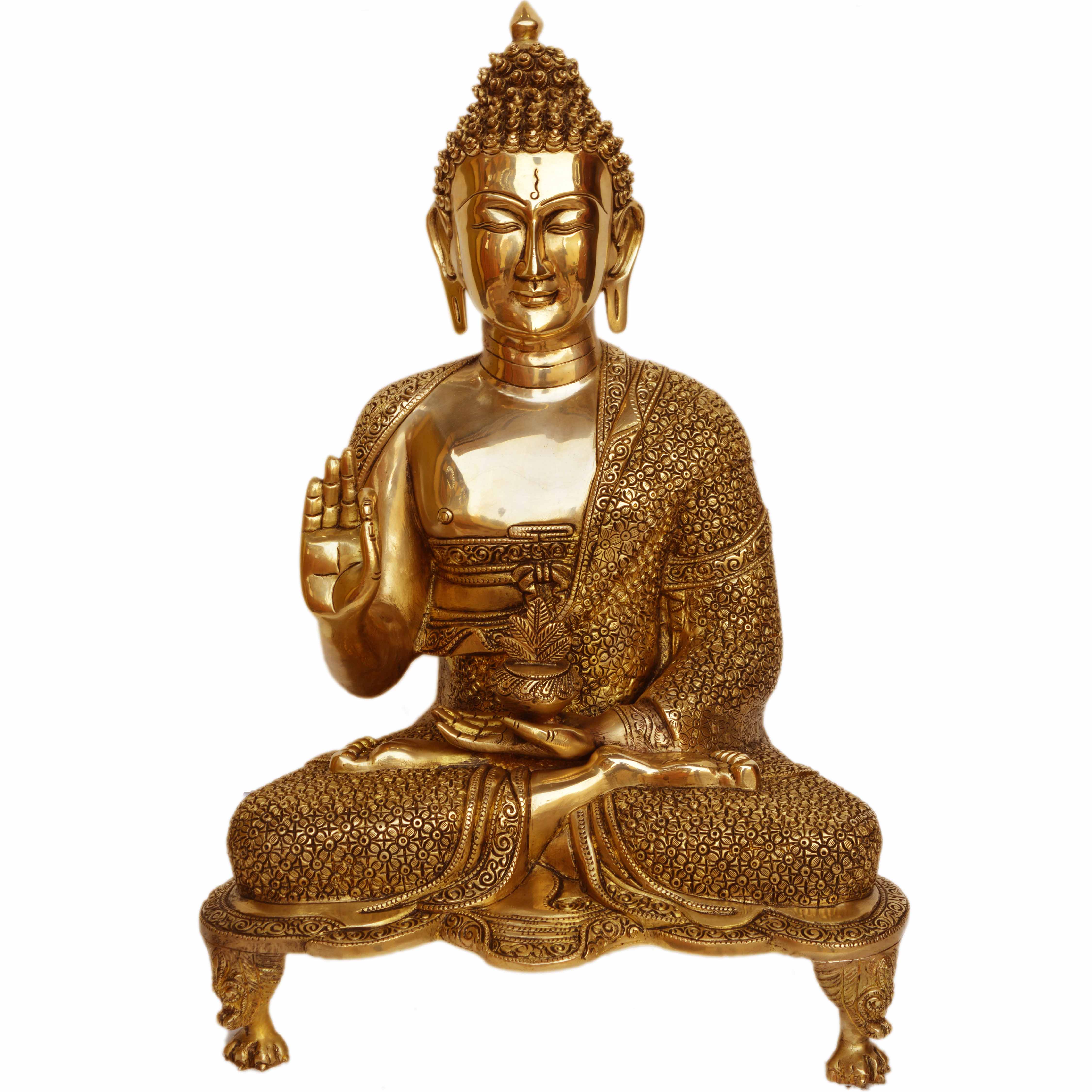 Buddha Medium size figure in metal brass #PIB-4011