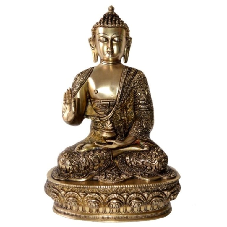 Metal figure of brass Buddha statue  #PIB-4024