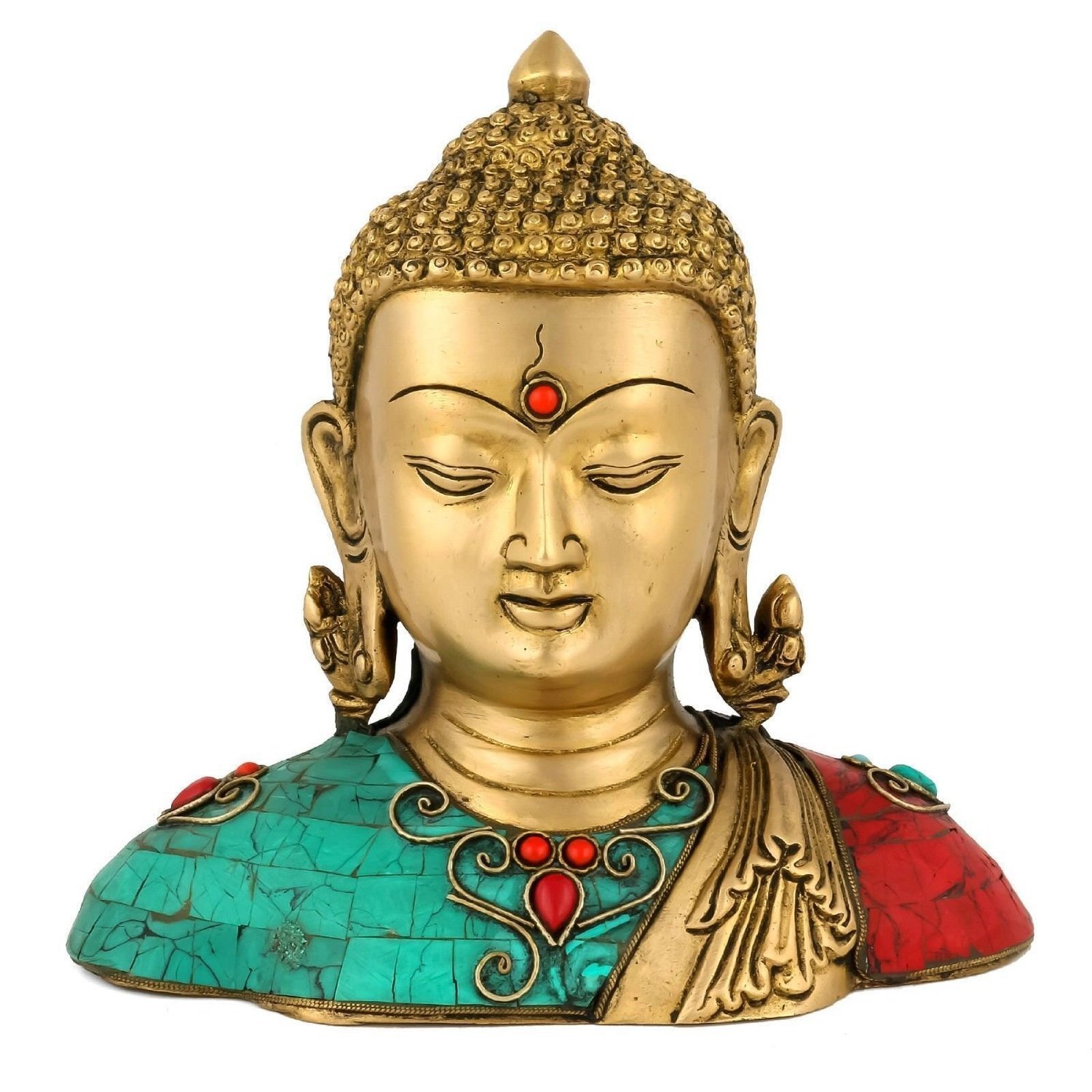 Peaceful Deity Lord Buddha Bust Decorative Corner Show Piece #PIB-4027