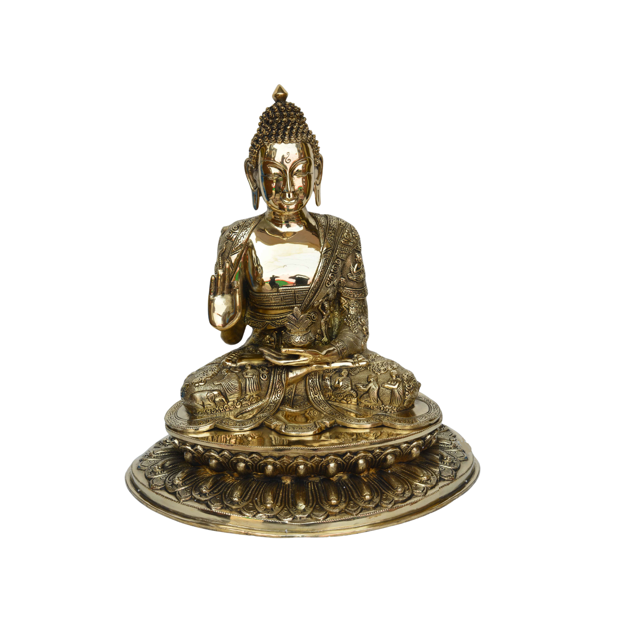 Buddha Meditation metal brass bronze finish Showpiece  #PIB-4036