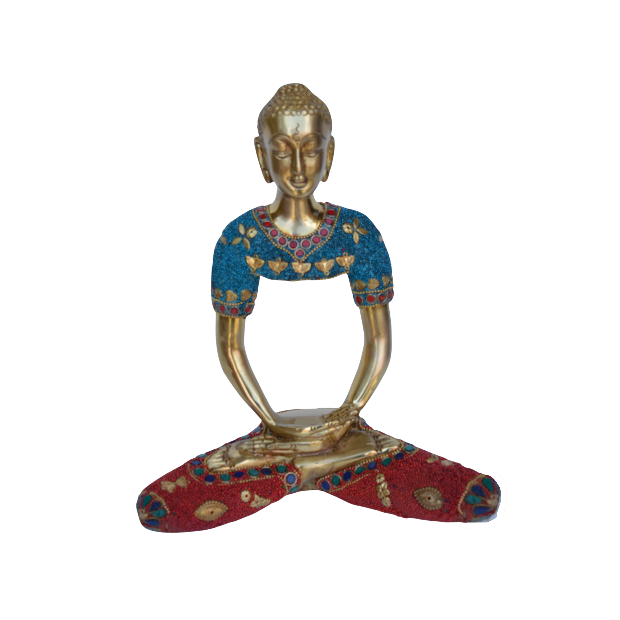 Turquoise work Modern buddha figure with Stonework #PIB-4038