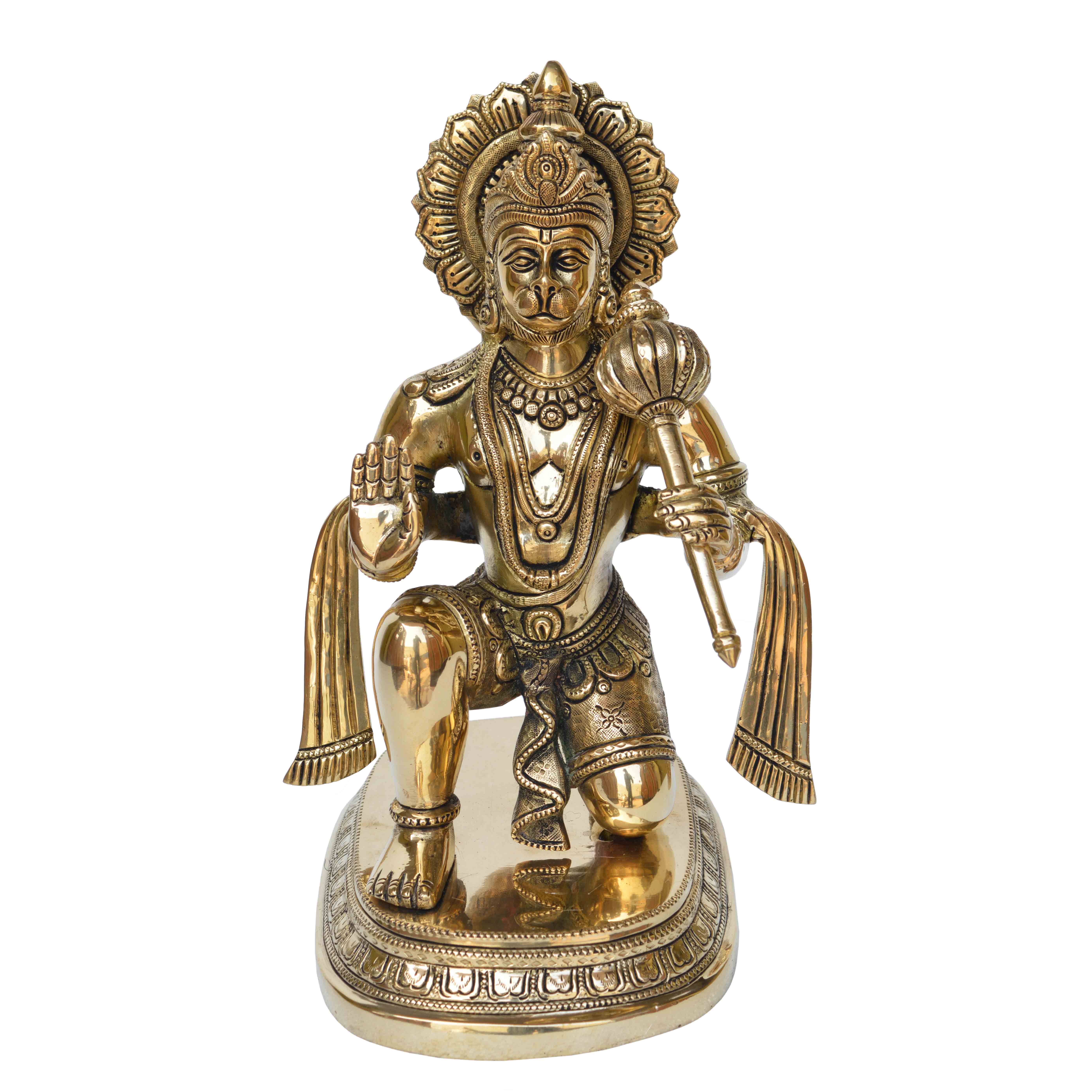  Lord sitting hanuman ji brass metal statue #PIH-6023
