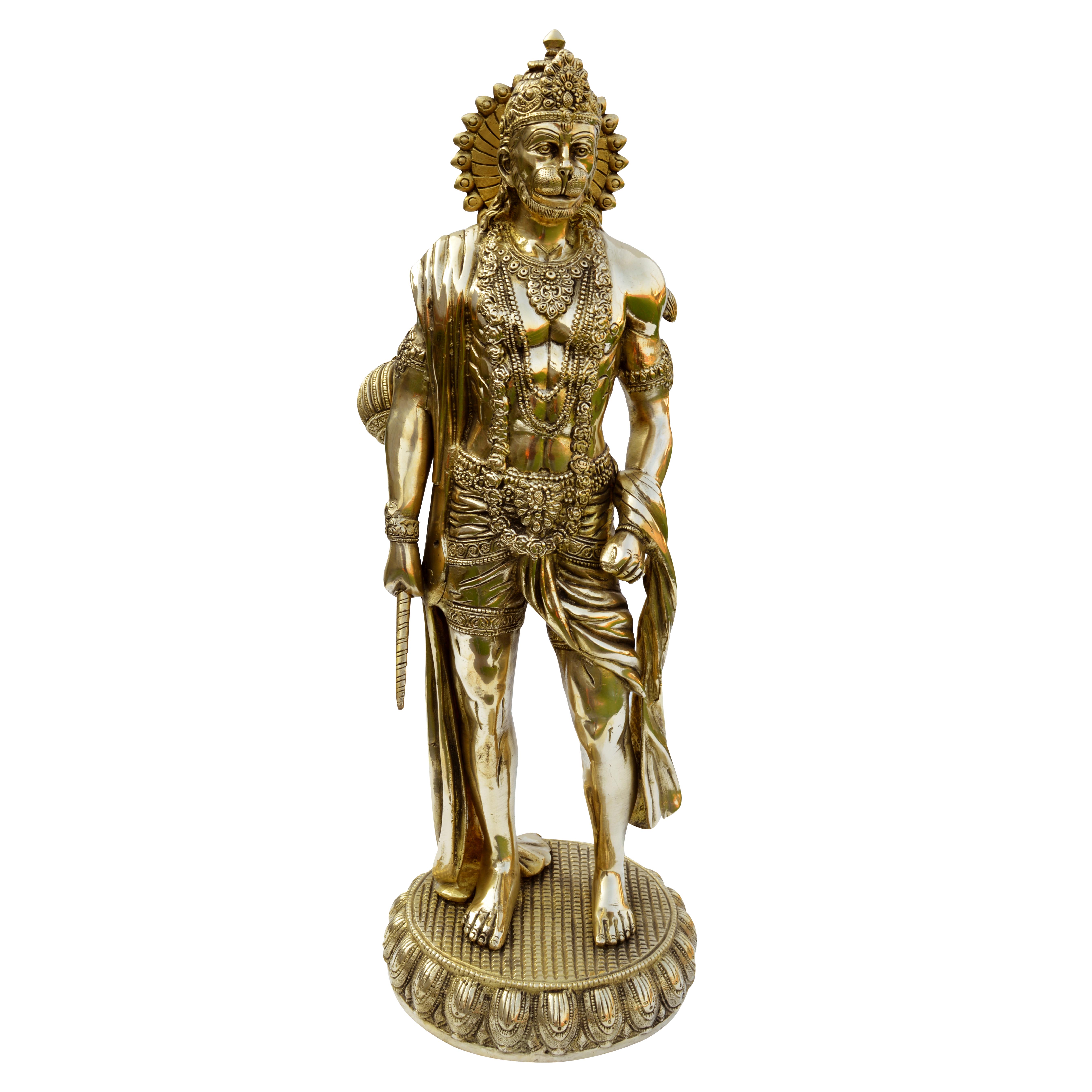 Brass The Humble Hanuman Standing Statue #PIH-6025
