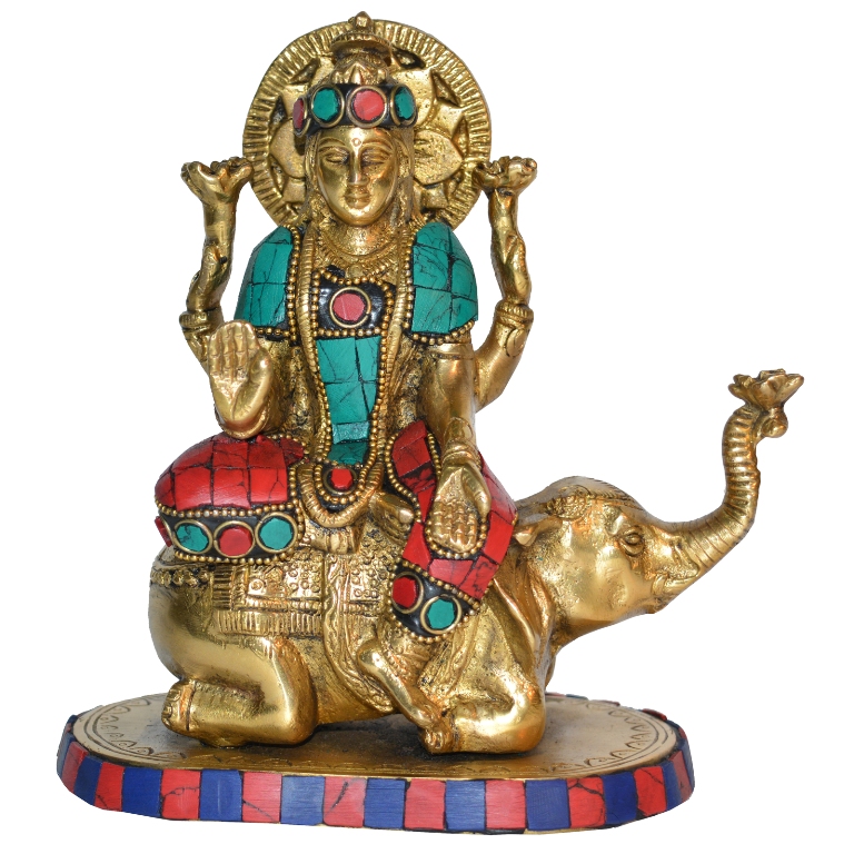 Laxmi Ji Sitting on Elephant metal Murti #PIL-9017