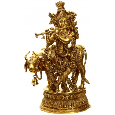 Metal Brass God Krishna Statue #PIK-7013
