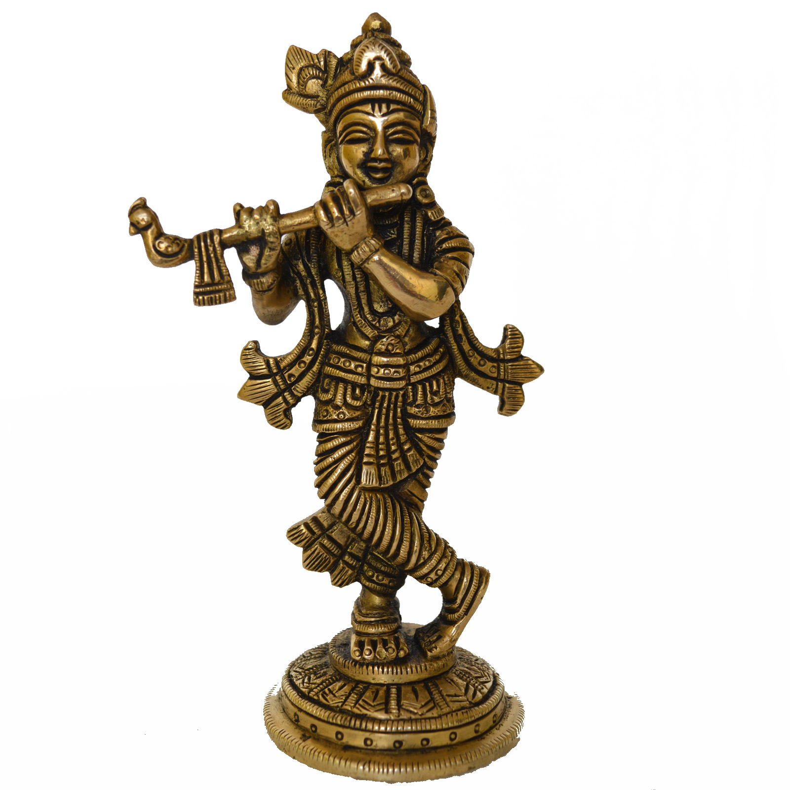 Krishna with antique finish sculpture #PIK-7027