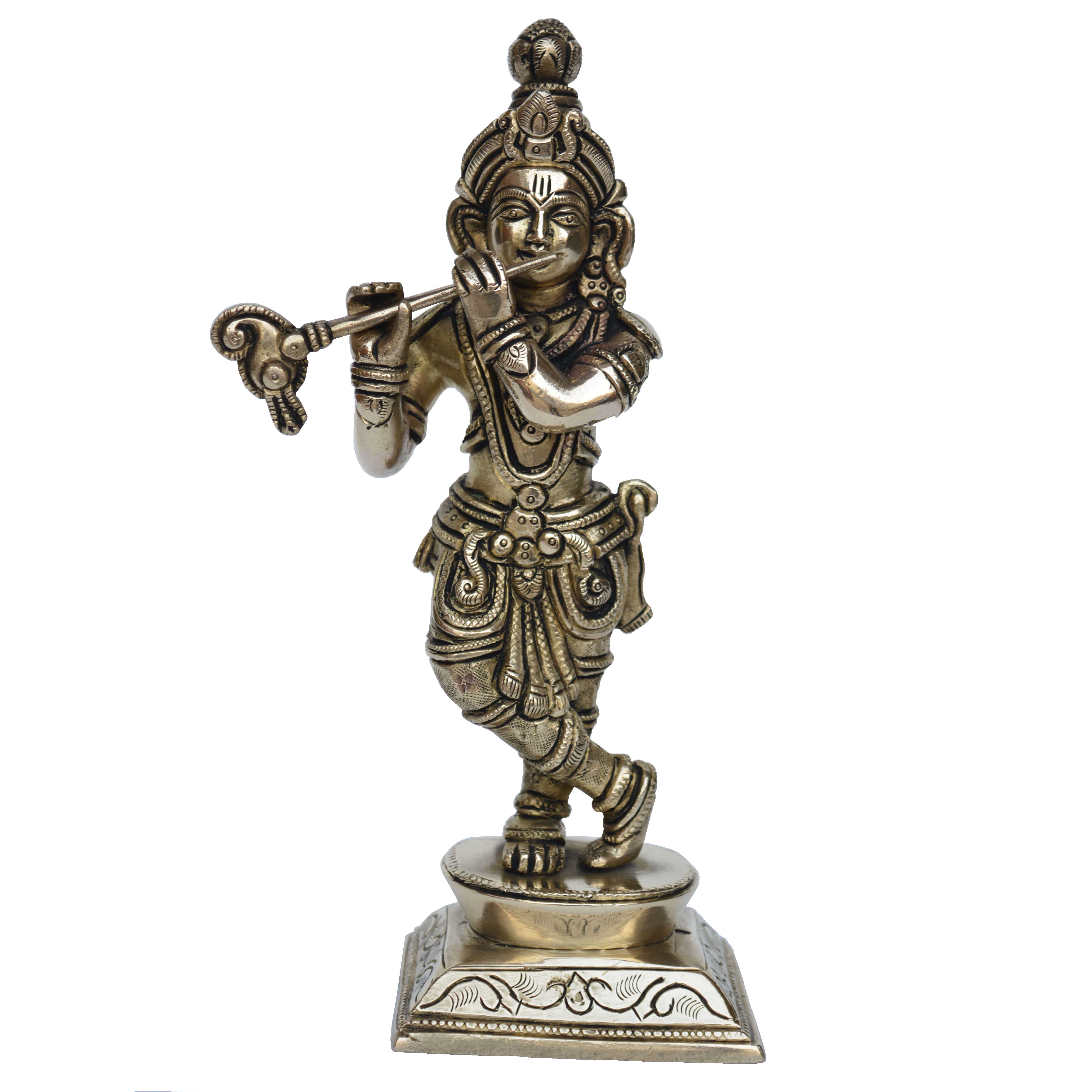 Metal brass krishna statue #PIK-7035