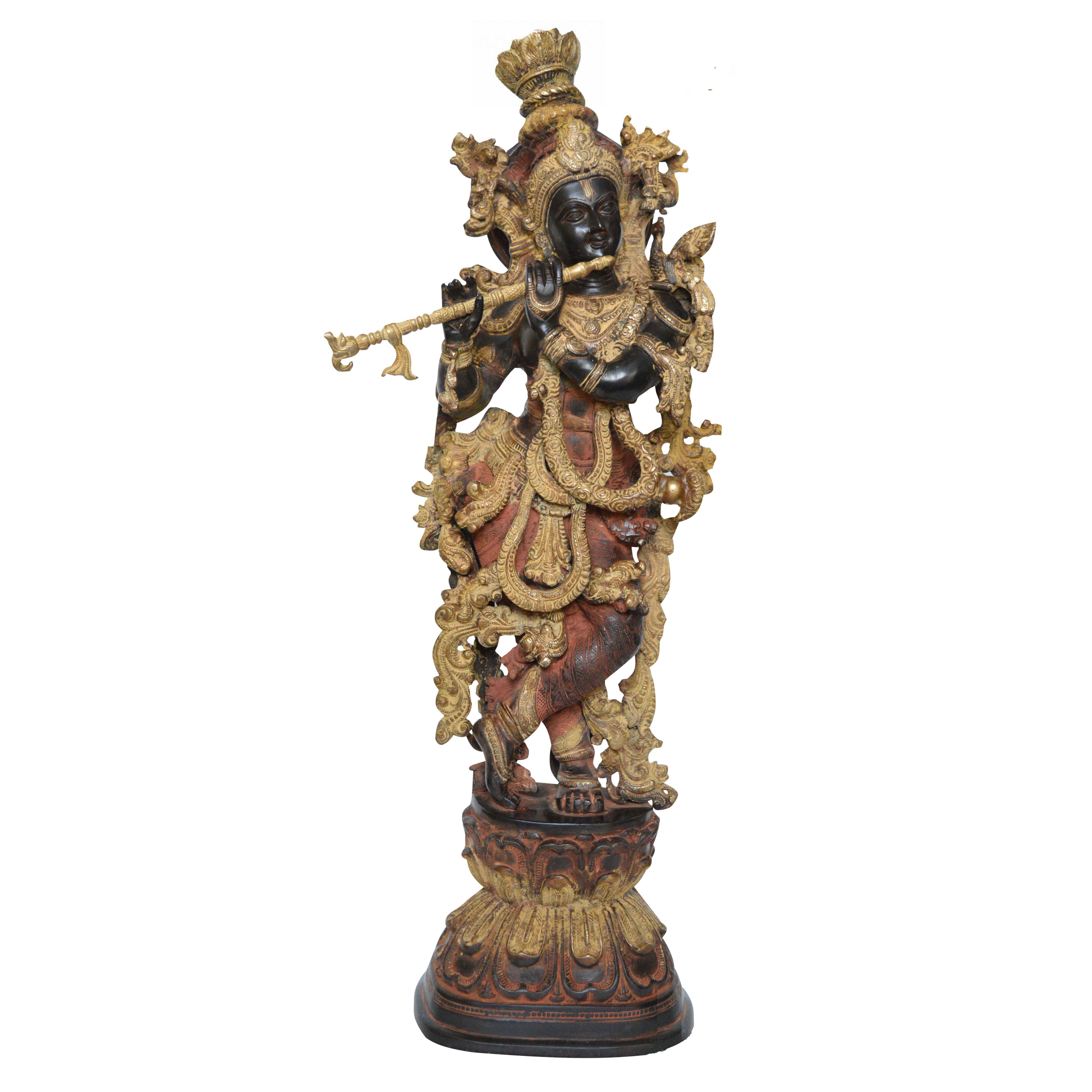 Brass Krishna statue #PIK-7038