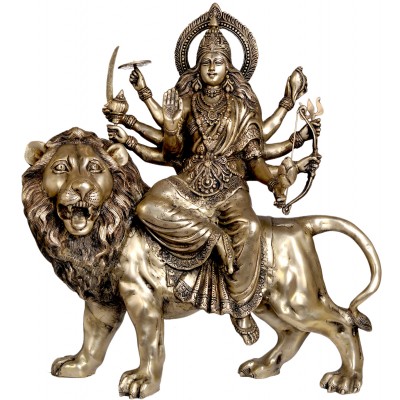 Goddess Durga Statue of Brass #PID-1719