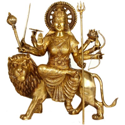 Goddess Durga Statue of Brass #PID-1720