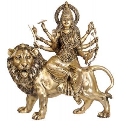Goddess Durga Statue of Brass #PID-1722